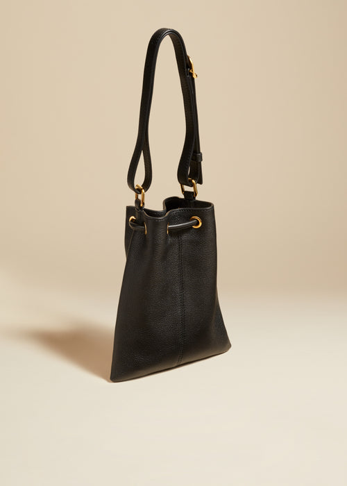The Small Greta Bag in Black Pebbled Leather