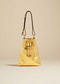 The Small Greta Bag in Gold Metallic Leather