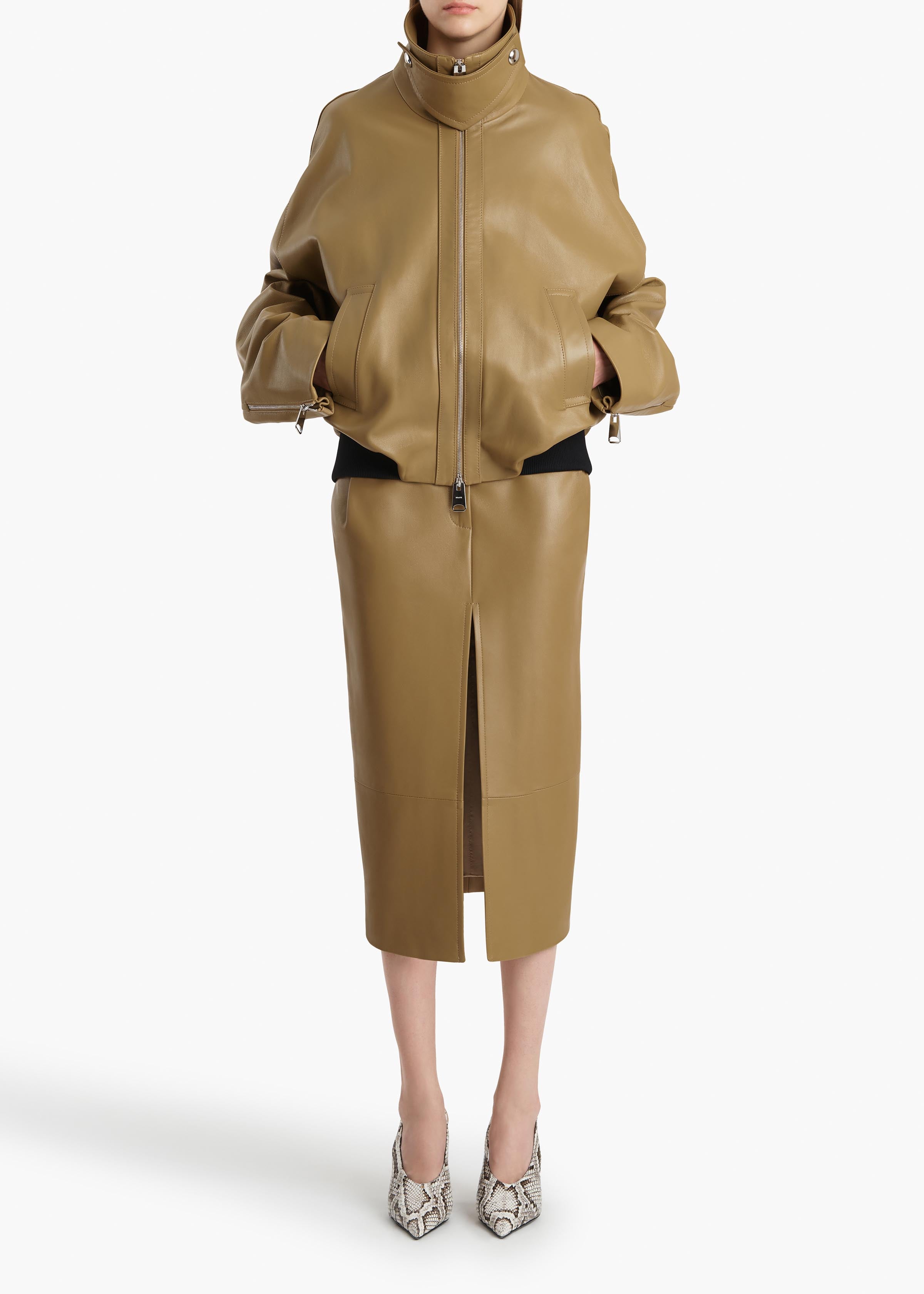 Hamett Jacket in Gold Ochre Leather