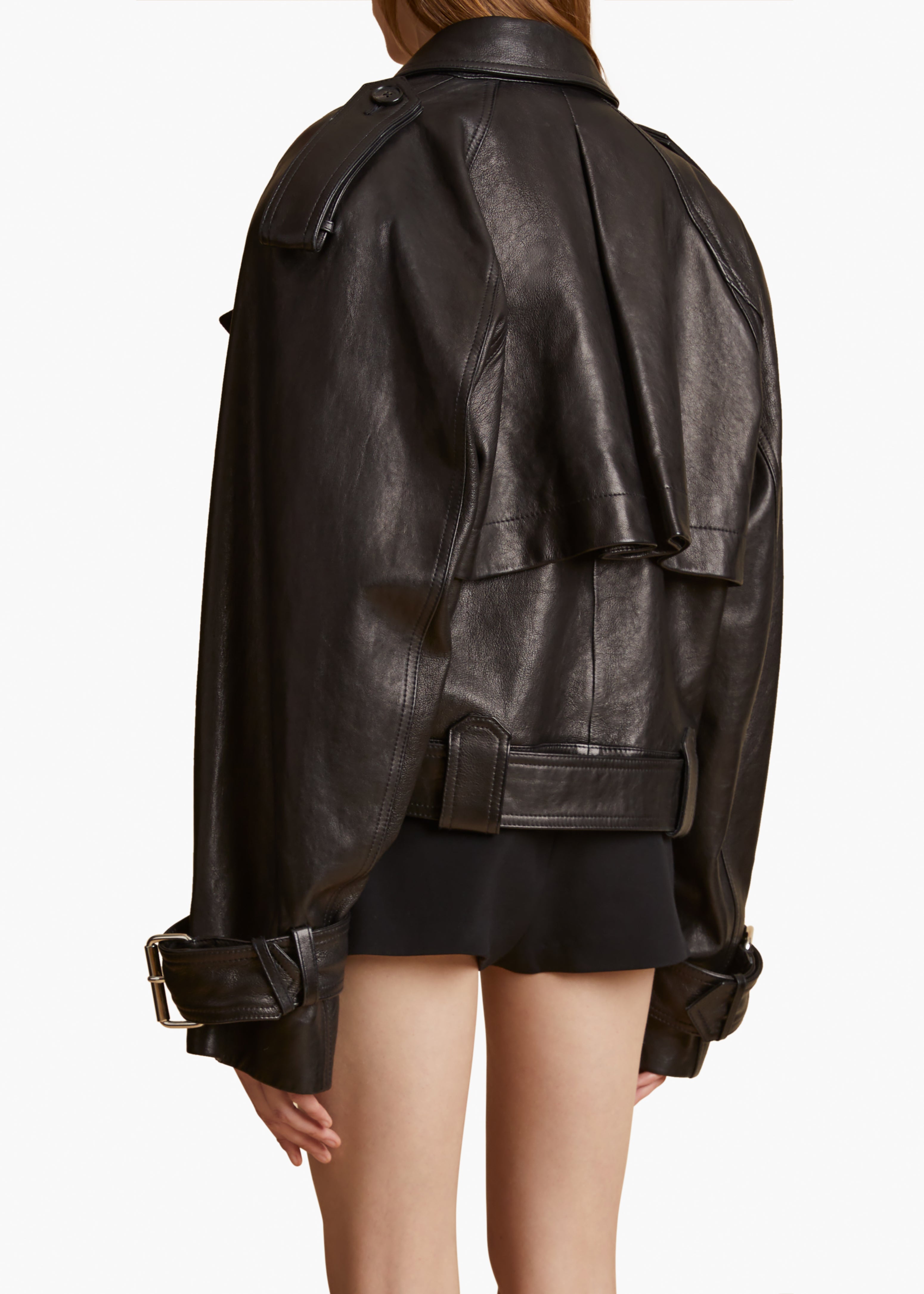 HAMMOND JACKET IN BLACK LEATHER BACK VIEW