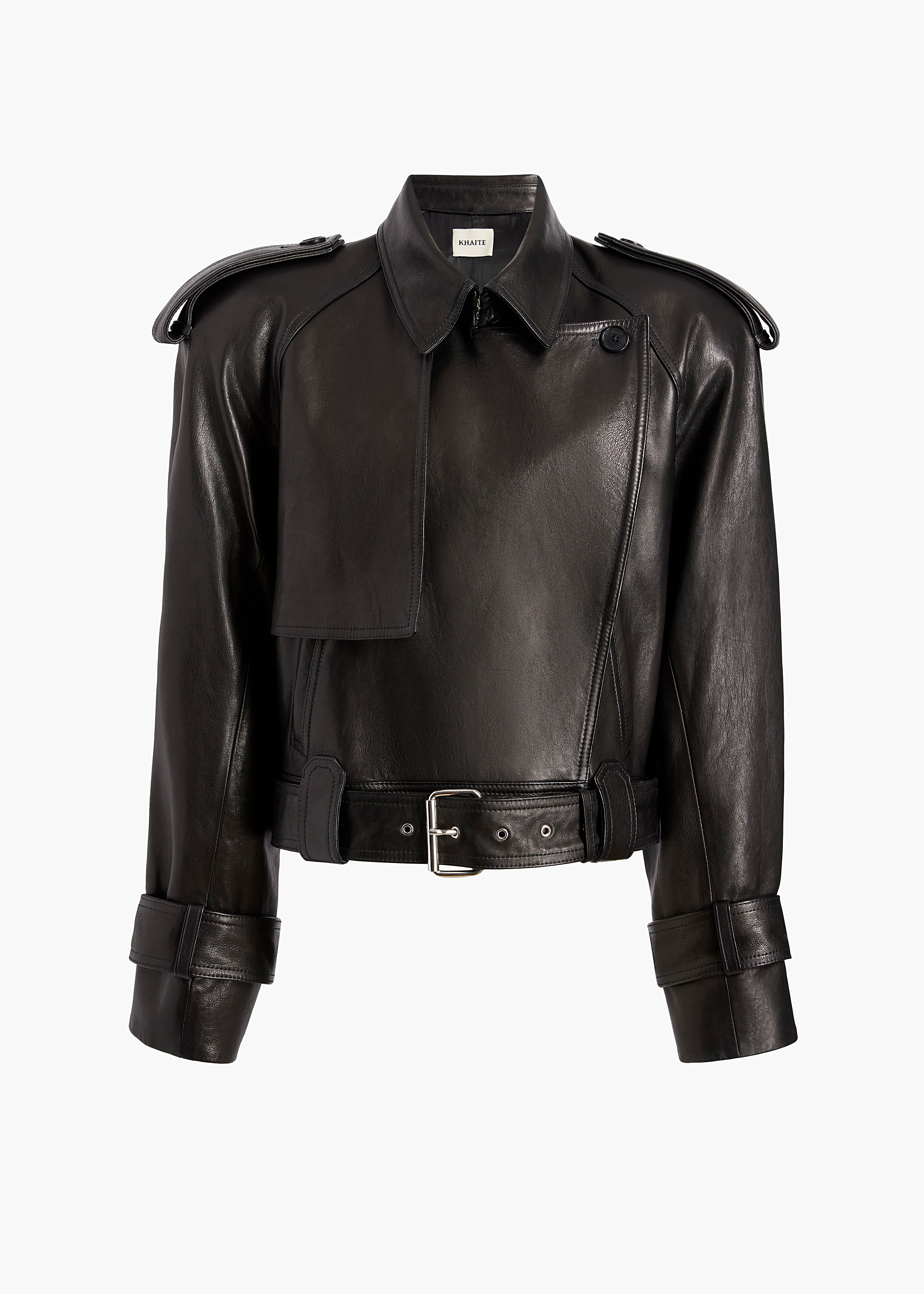 HAMMOND JACKET IN BLACK LEATHER FLAT VIEW