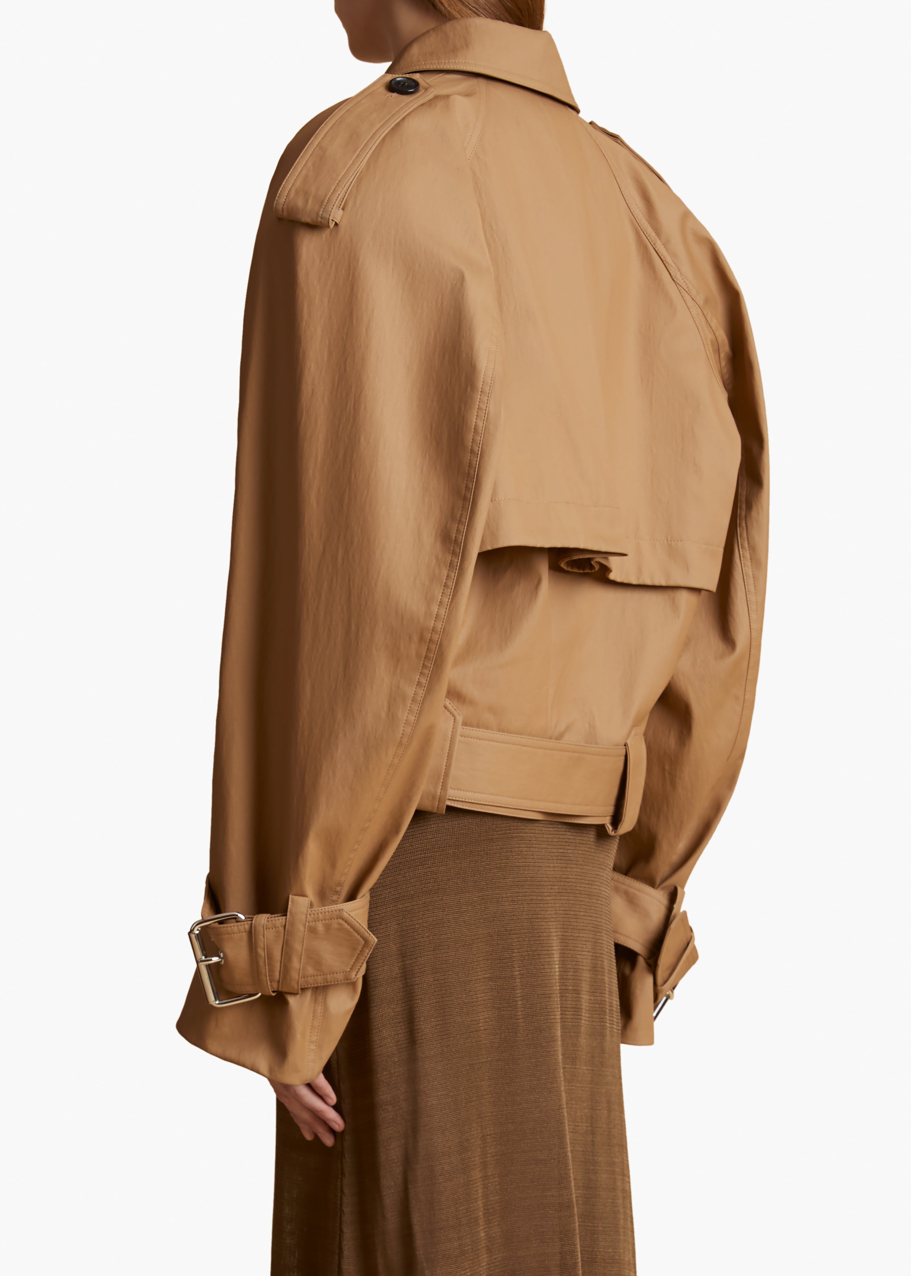 HAMMOND JACKET IN KHAKI TWILL BACK VIEW