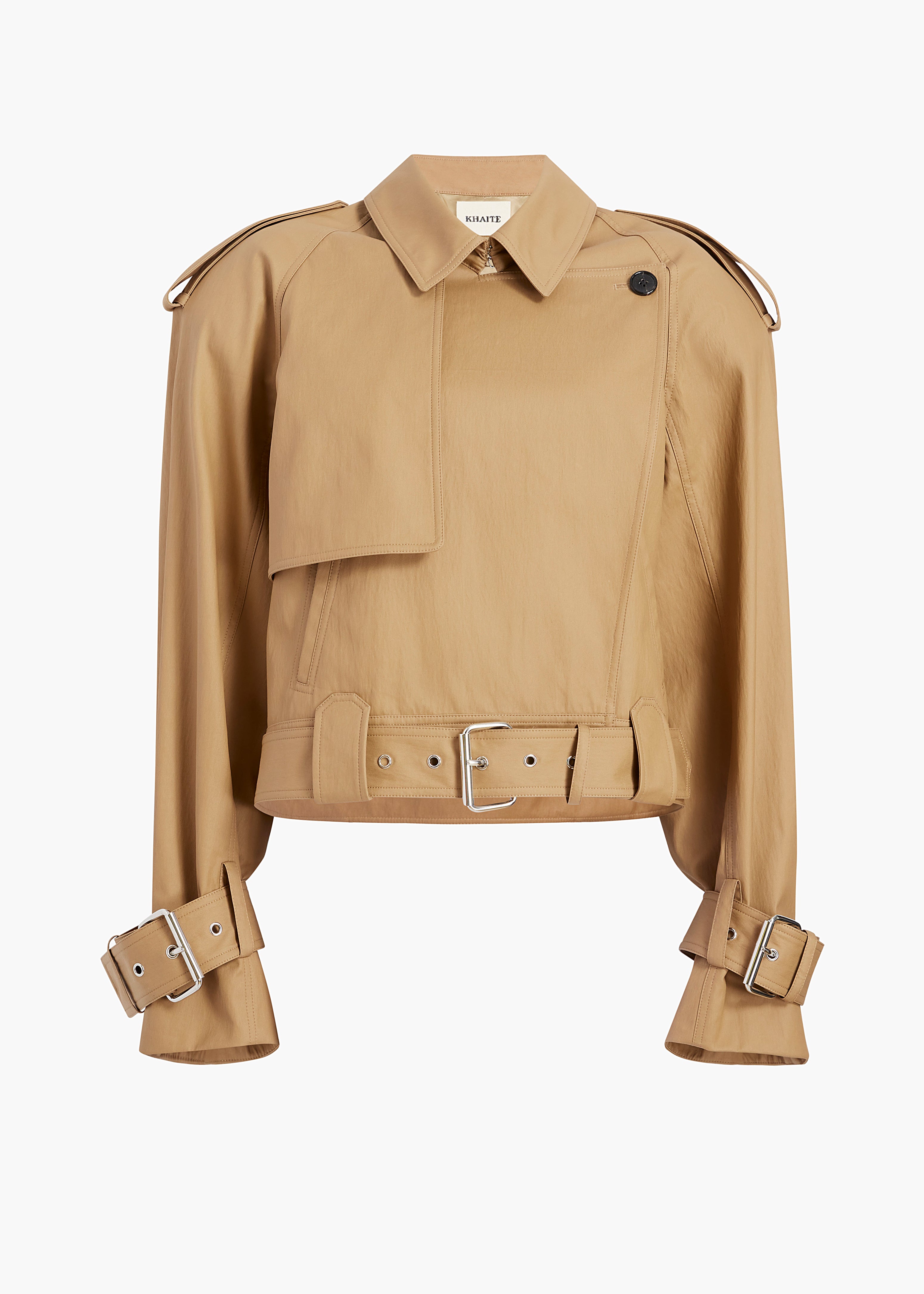 HAMMOND JACKET IN KHAKI TWILL FLAT VIEW