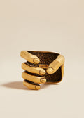 The Sculpted Hand Cuff in Antique Gold