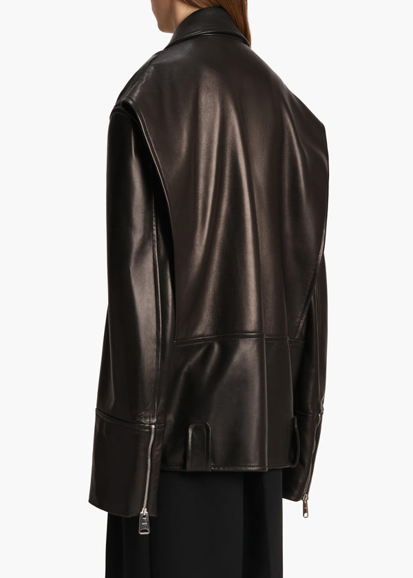 Hansel Jacket in Black Leather BACK VIEW