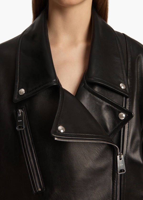 Hansel Jacket in Black Leather DETAILED VIEW 3