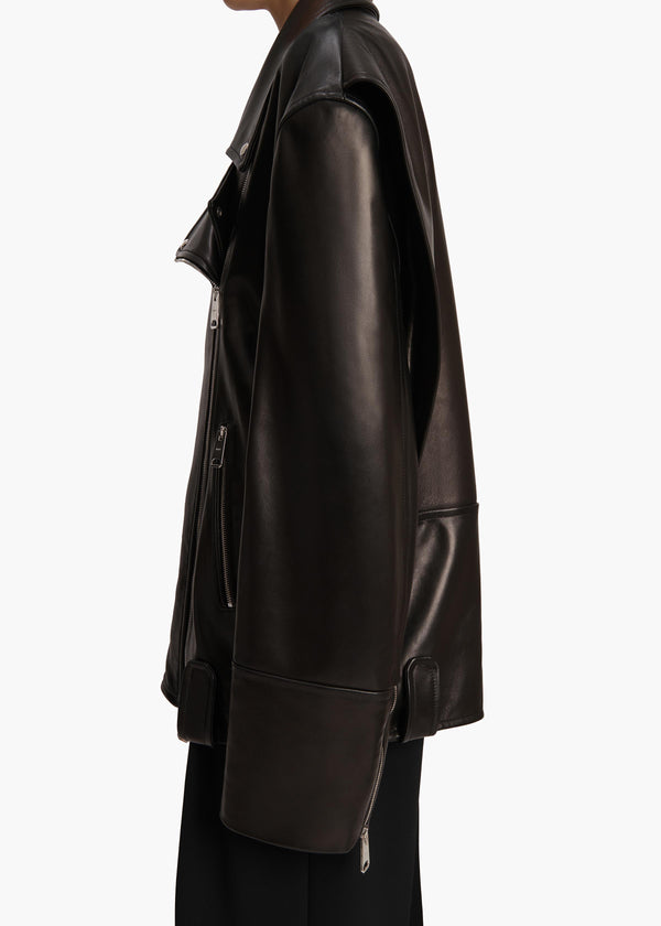 Hansel Jacket in Black Leather DETAILED VIEW 2