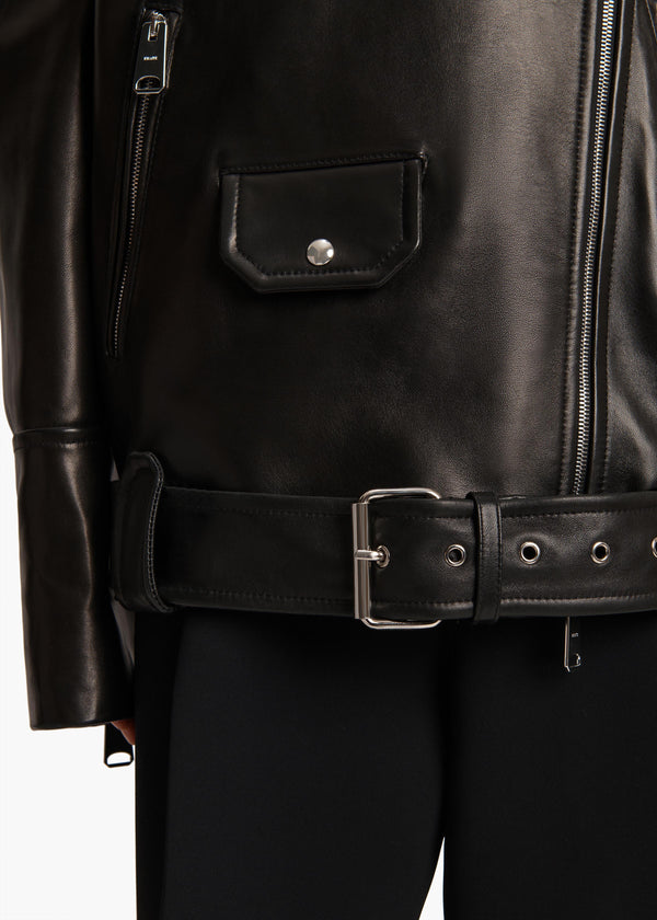 Hansel Jacket in Black Leather DETAILED VIEW 1