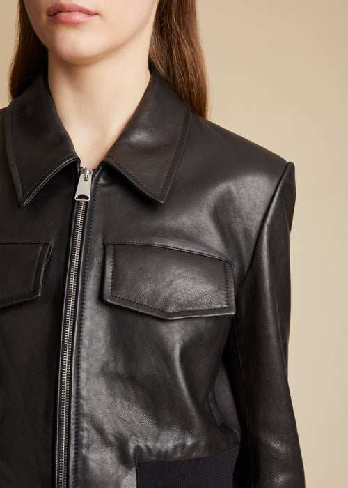 The Hector Jacket in Black Leather