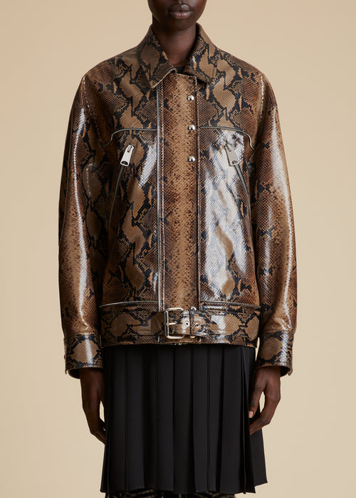 Louis Vuitton® Oversized Belt Embossed Monogram Leather Jacket