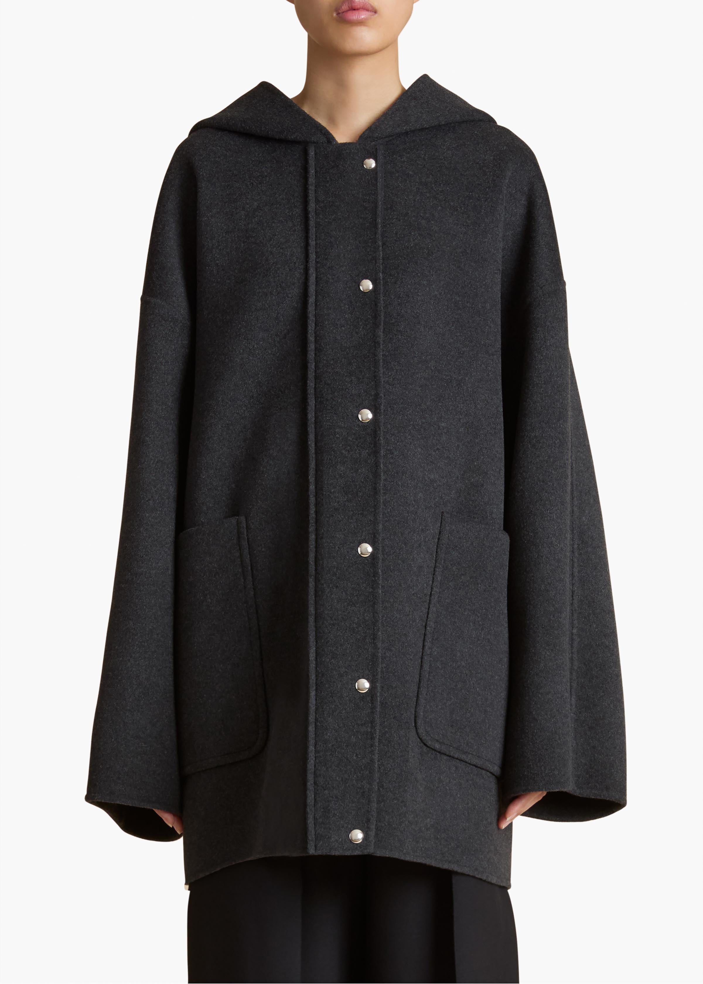 Hessner Coat in Charcoal FRONT VIEW