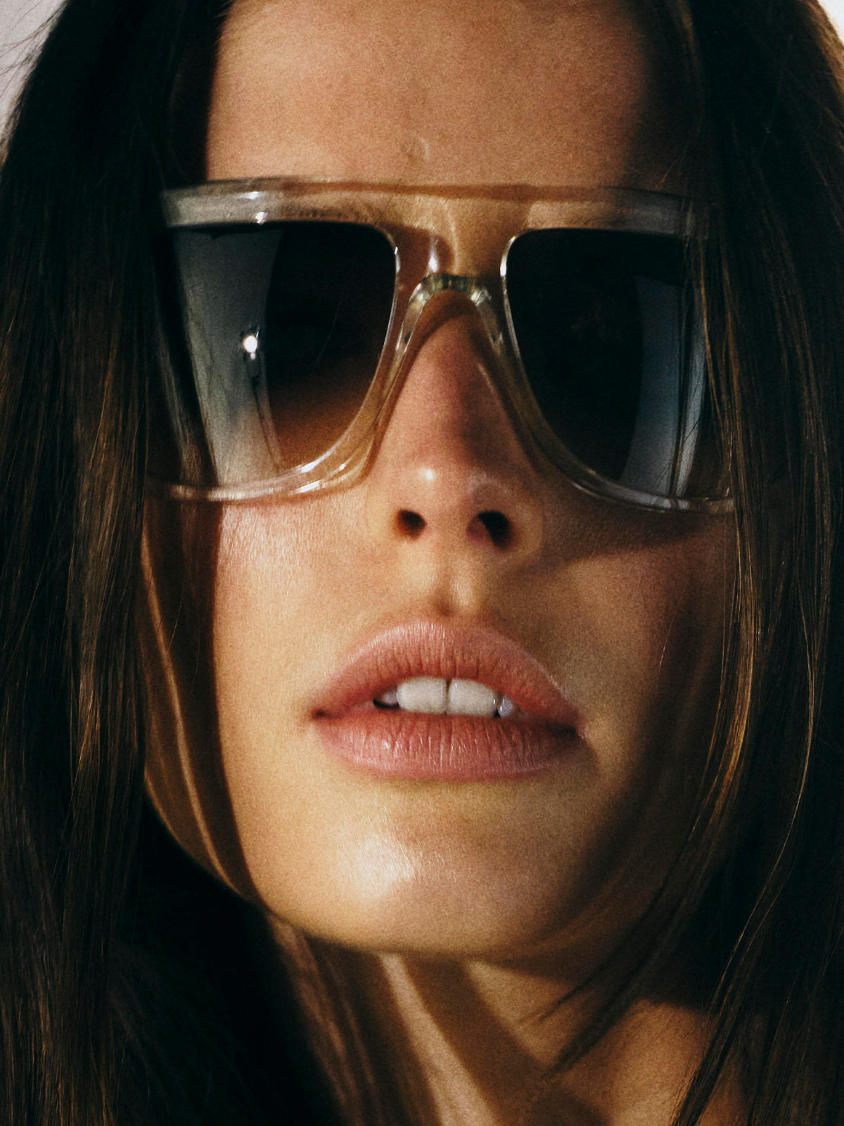 KHAITE x Oliver Peoples 1978RX in Dark Mahogany and Soft Tan Gradient