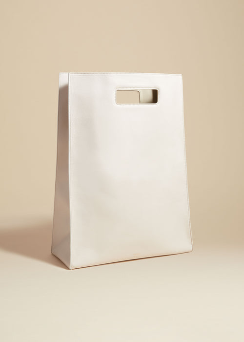 The Hudson Tote in Off-White Leather