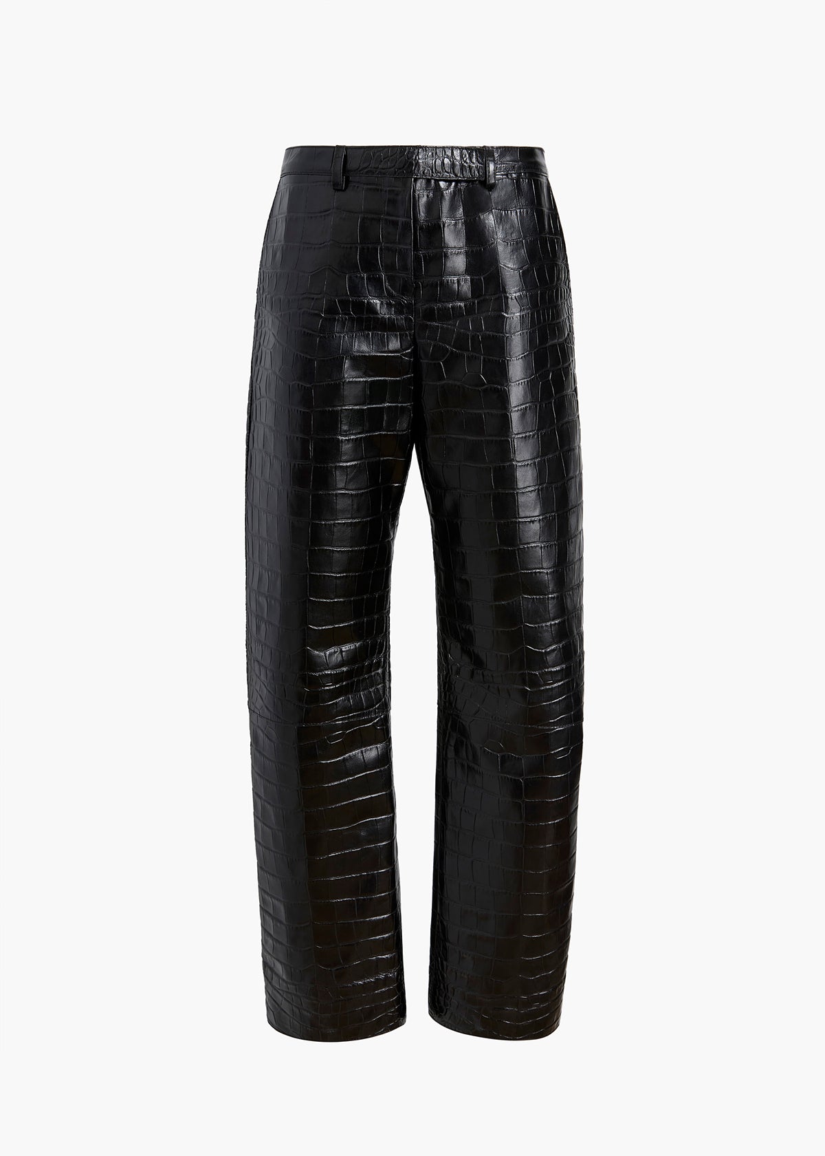 KHAITE  - Hunter Pant in Black Croc-Embossed Leather