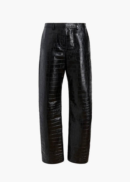 Hunter Pant in Black Croc-Embossed Leather