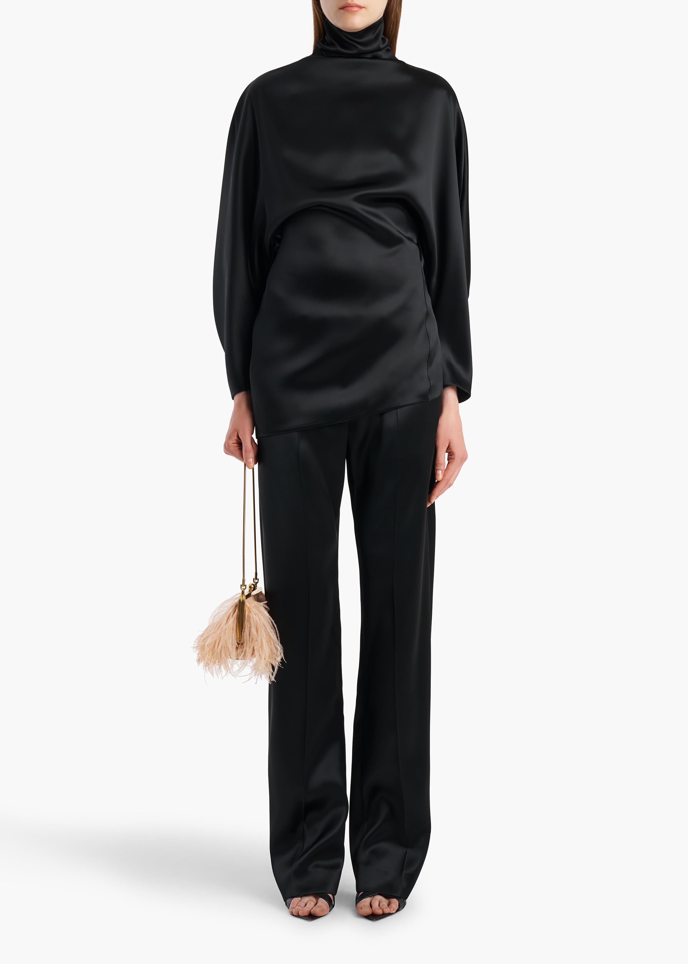 KHAITE  - Hunter Pant in Black Satin