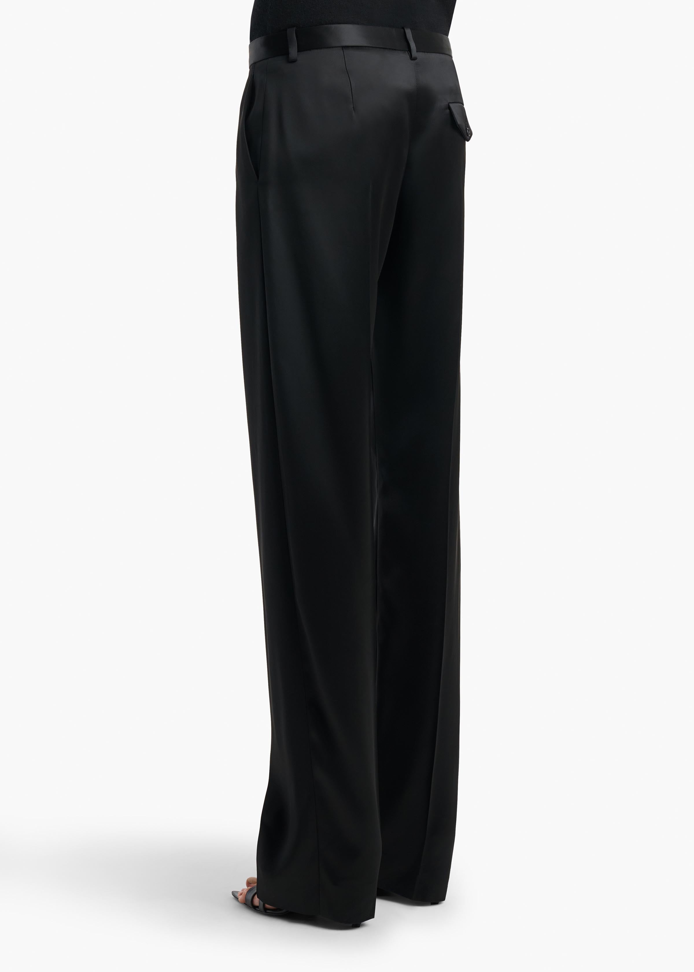 KHAITE  - Hunter Pant in Black Satin