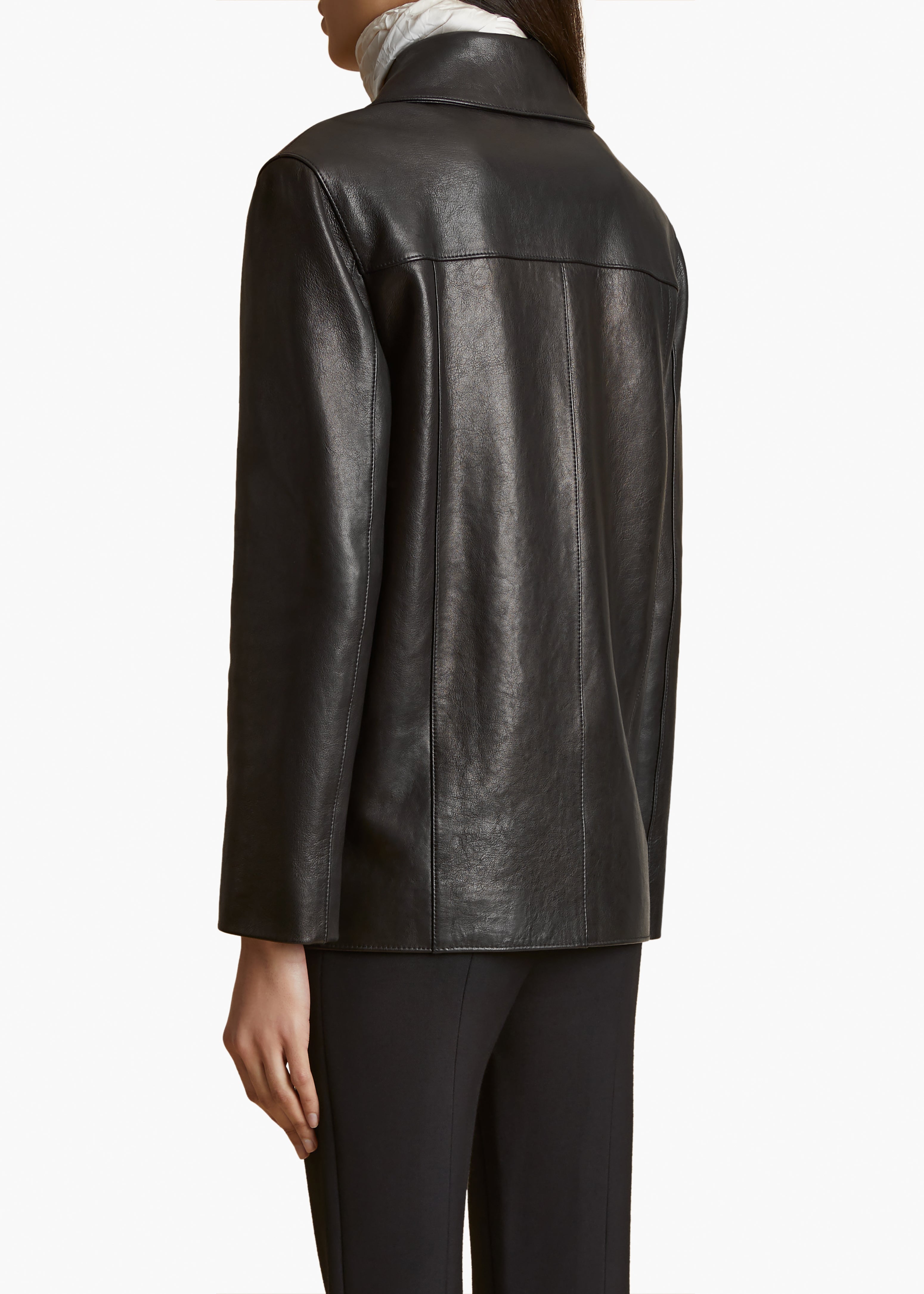 IANA JACKET IN BLACK LEATHER BACK VIEW