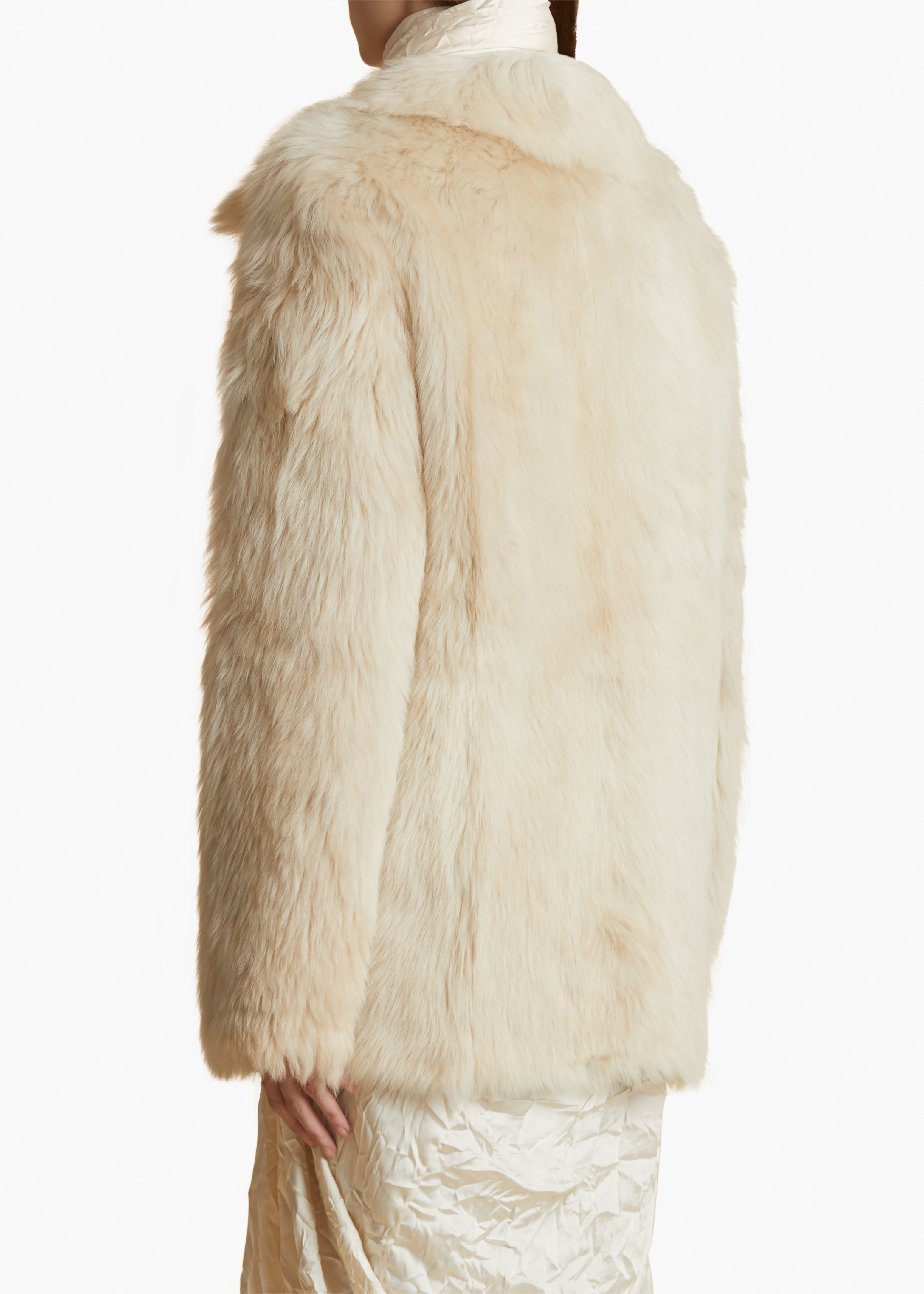 IANA JACKET IN CREAM SHEARLING BACK VIEW