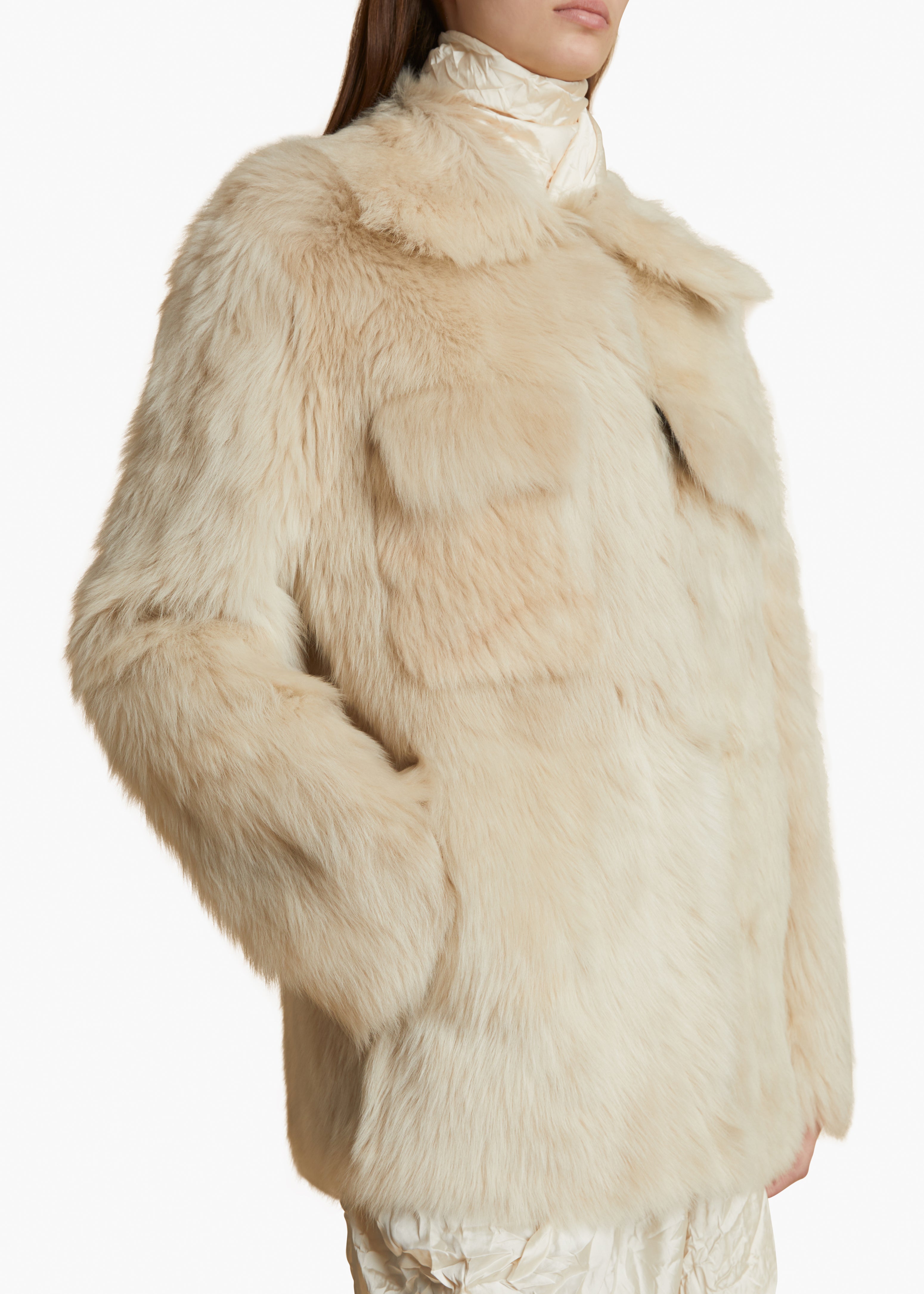 IANA JACKET IN CREAM SHEARLING DETAILED VIEW 2