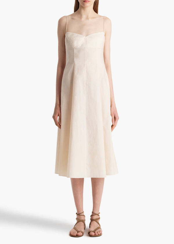 Isabella Dress in Bone FRONT VIEW