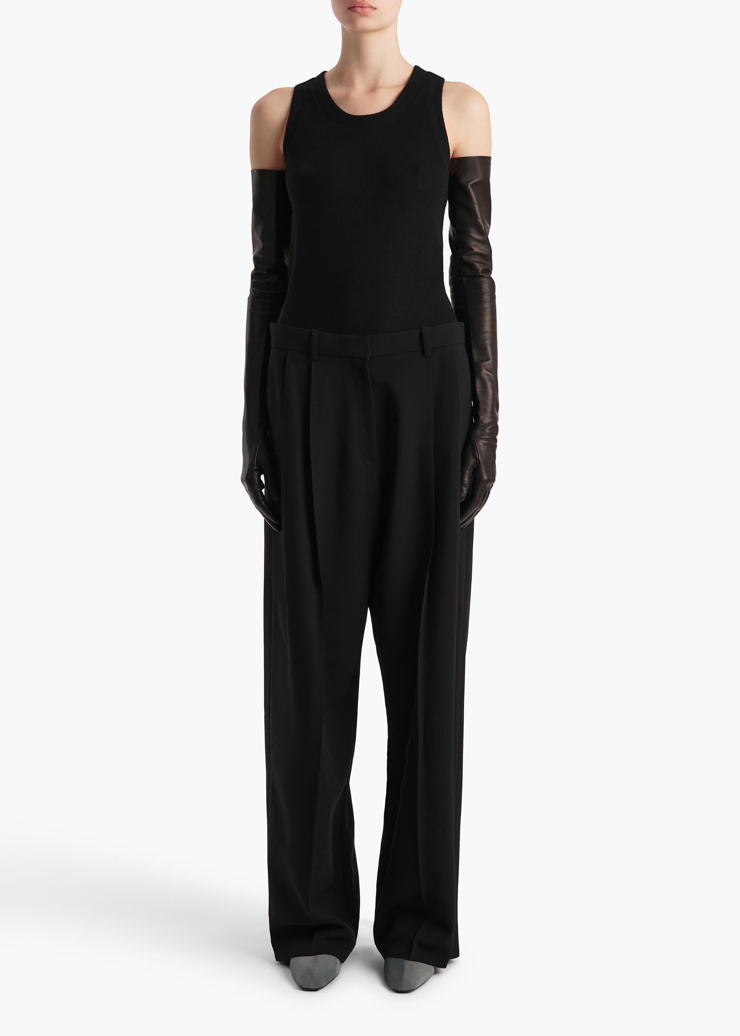 Isha Top in Black Silk Cashmere Jersey
