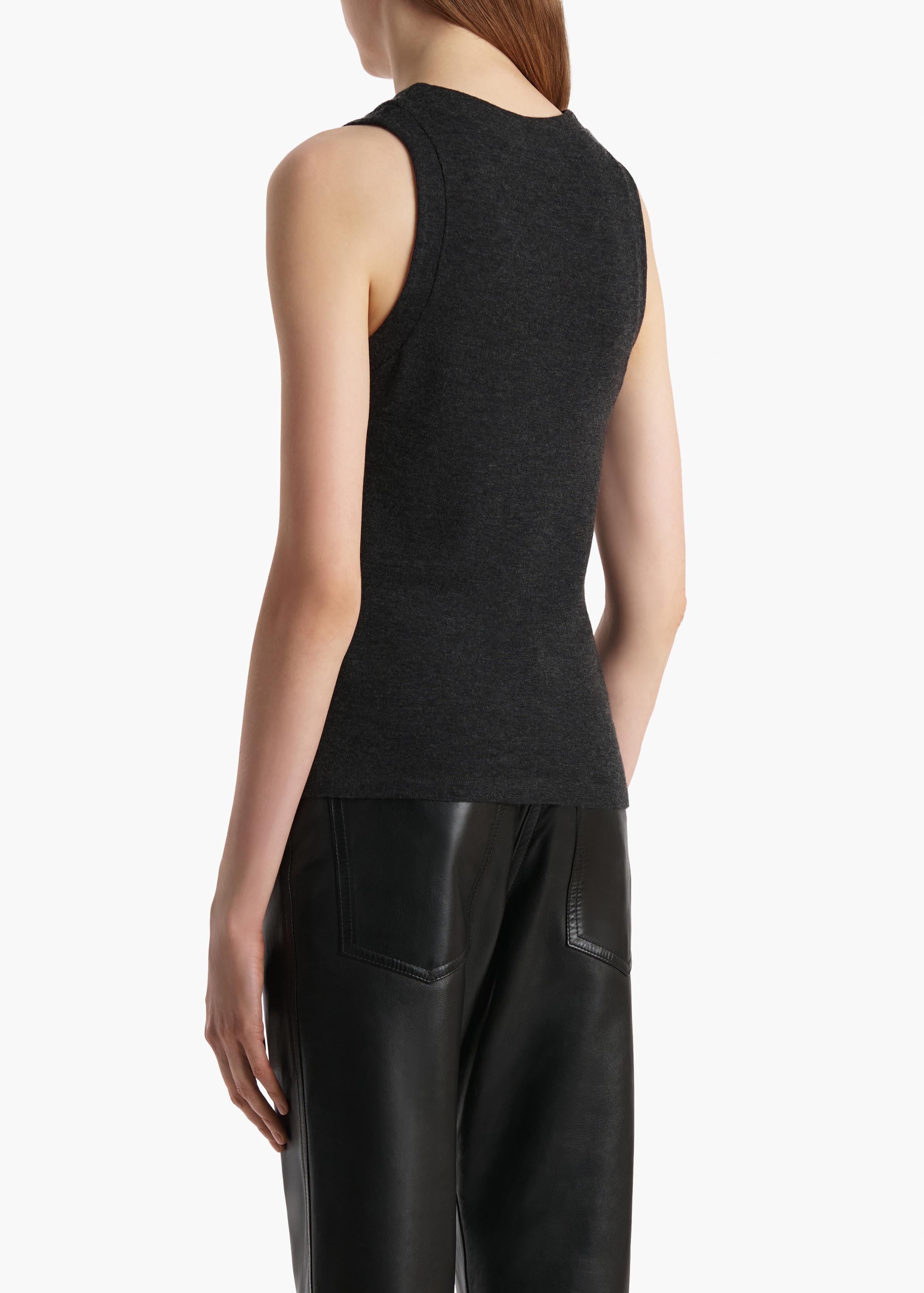 Isha Top in Charcoal Silk Cashmere Jersey