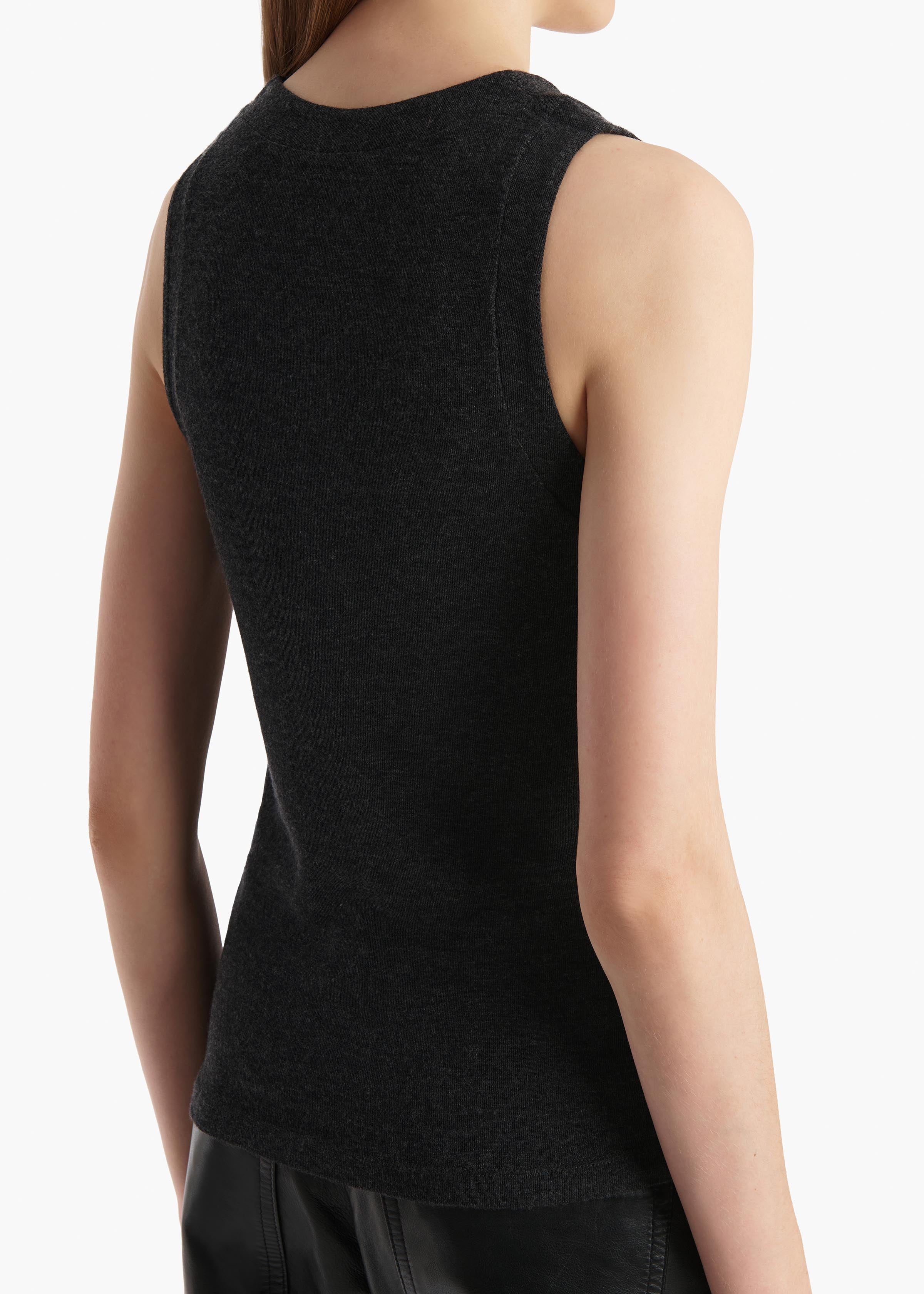Isha Top in Charcoal Silk Cashmere Jersey