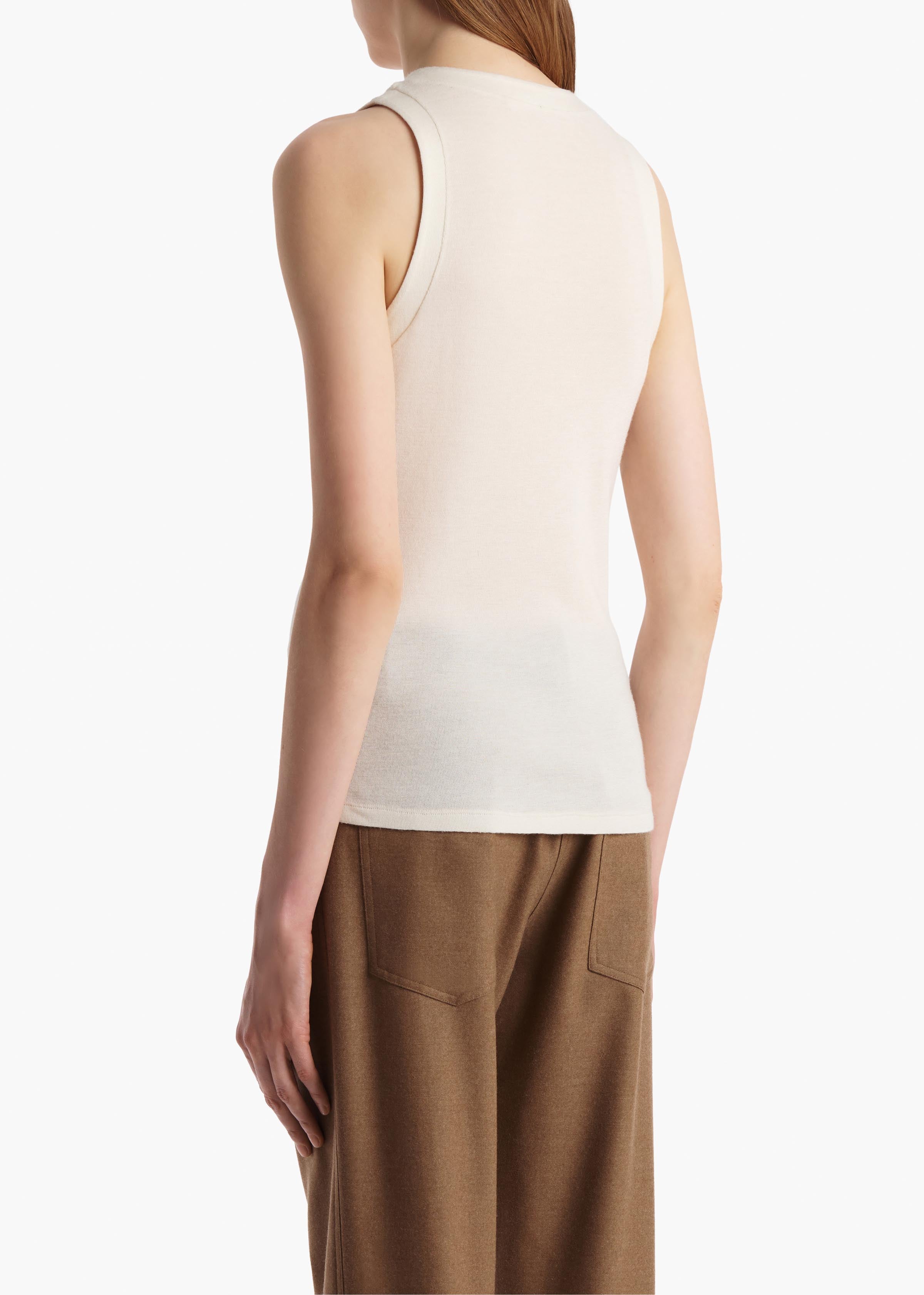 Isha Top in Cream Silk Cashmere Jersey