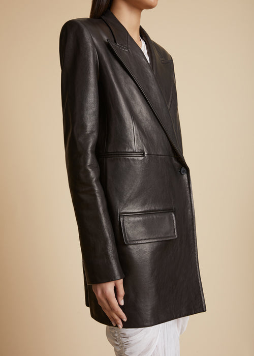 The Jacobson Blazer in Black Leather
