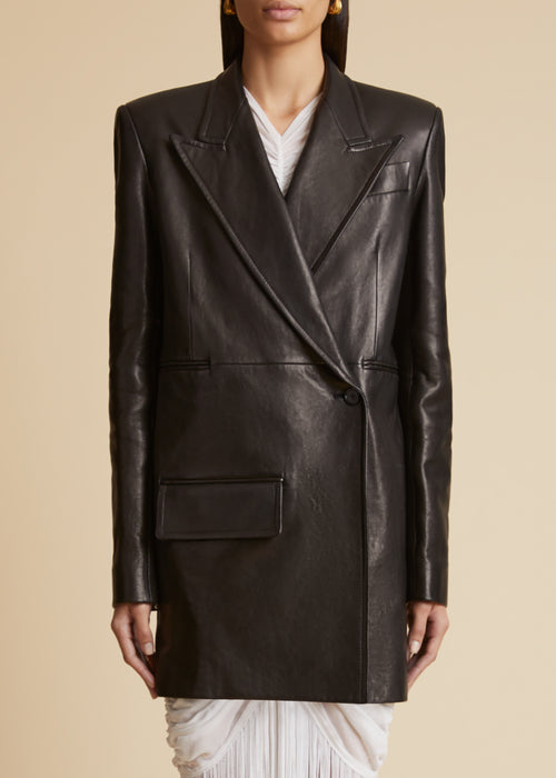 The Jacobson Blazer in Black Leather