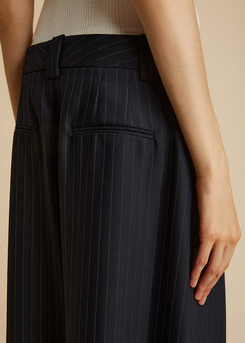 The Jacob Pant in Navy and White Stripe