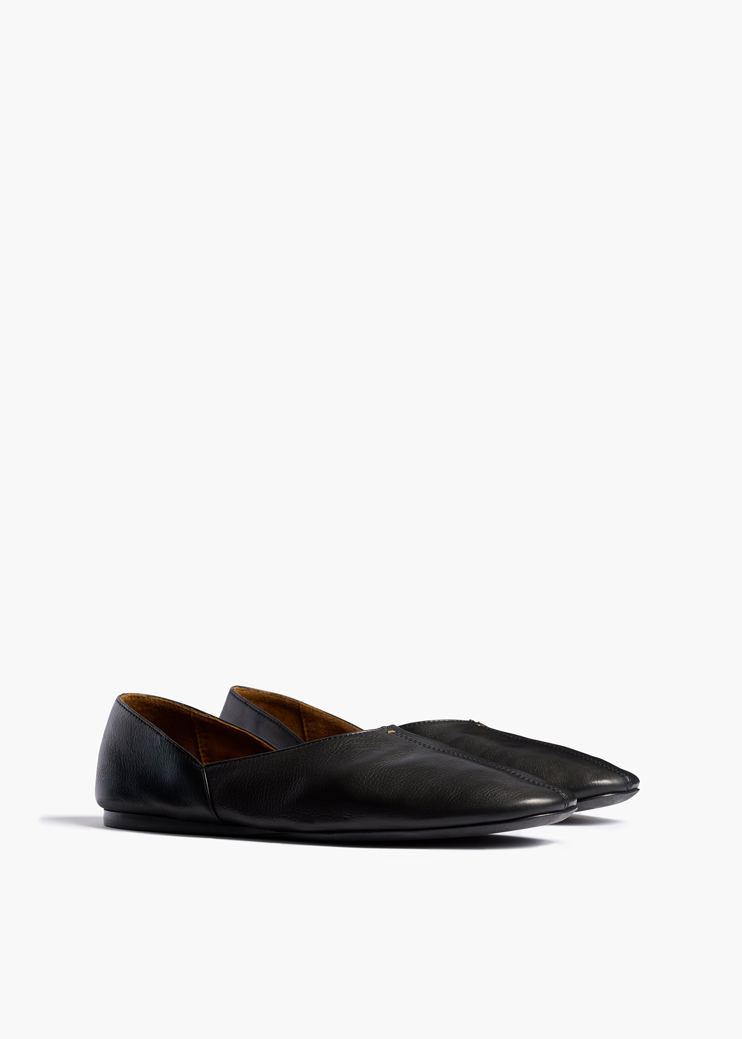 Jane Flat in Black Leather