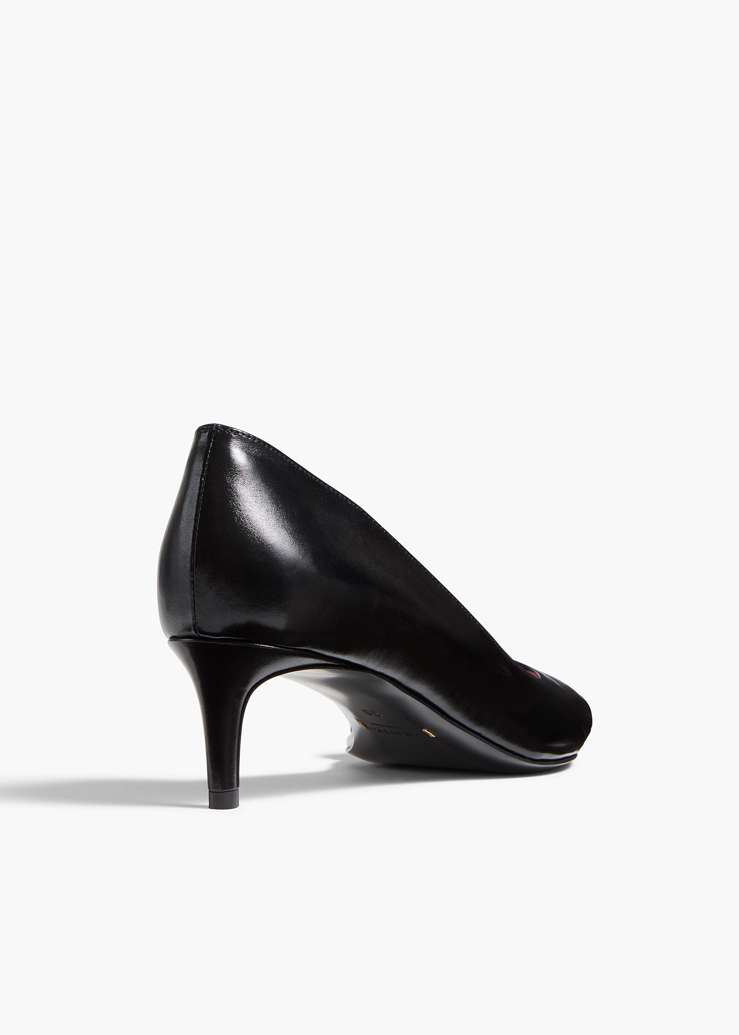 Jett D'Orsay Low Pump in Black Glazed Leather – KHAITE