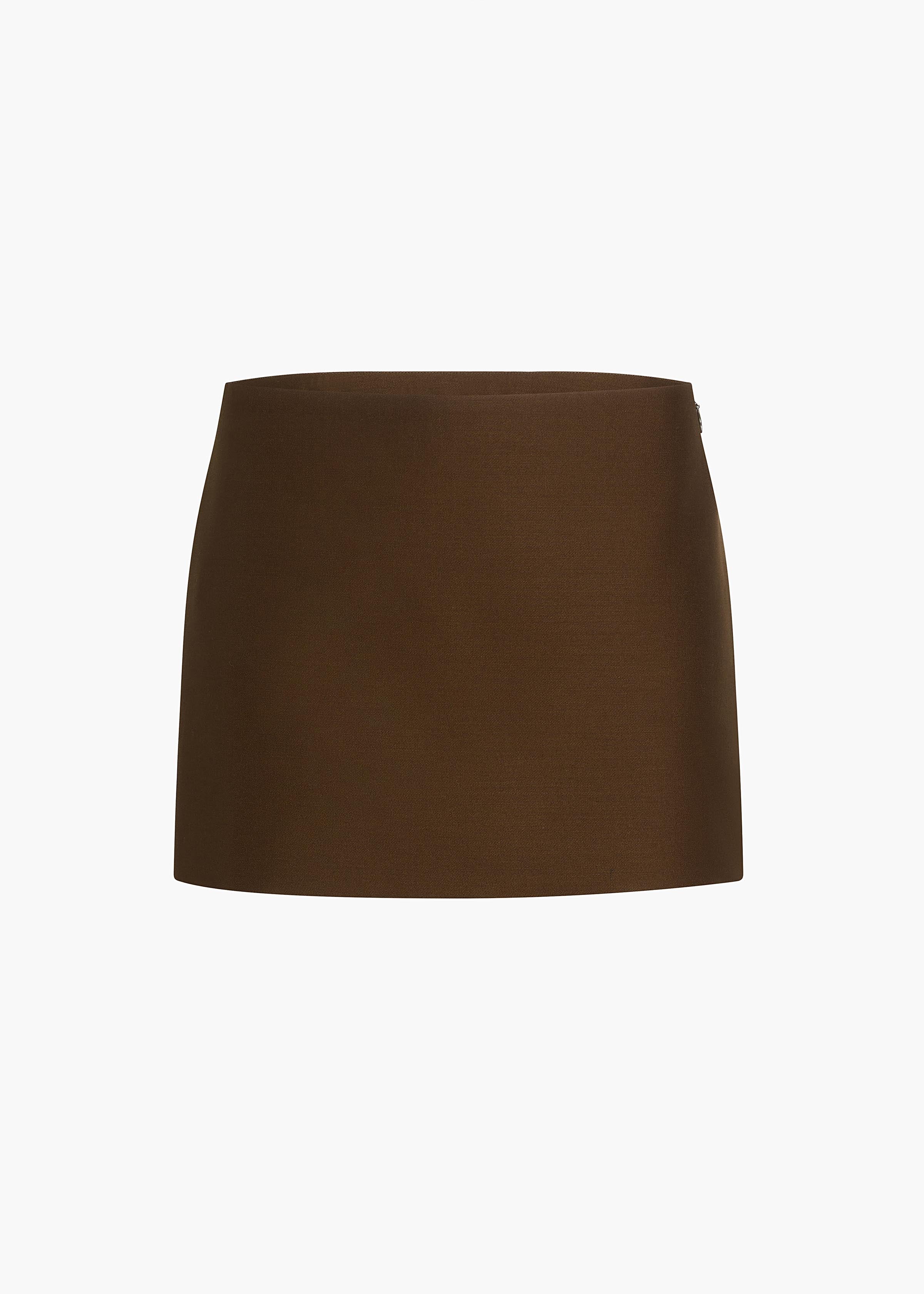 Jett Skirt in Dark Olive Wool Silk