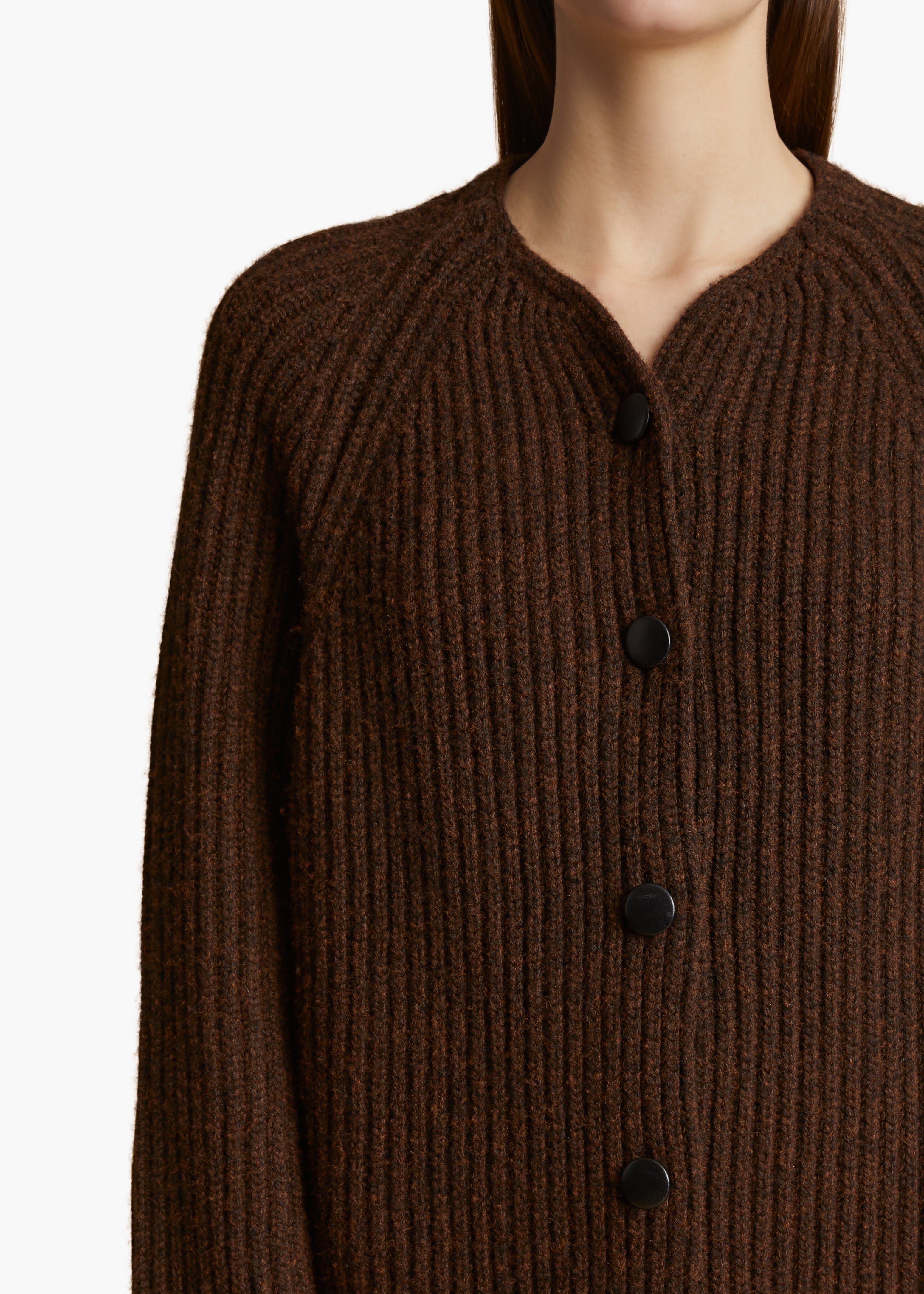 JINA CARDIGAN IN CHESTNUT DETAILED VIEW 1