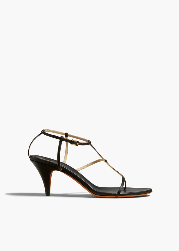 Jones Heel Sandal in Black Leather