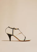 The Jones Heel Sandal in Natural and Black Leather