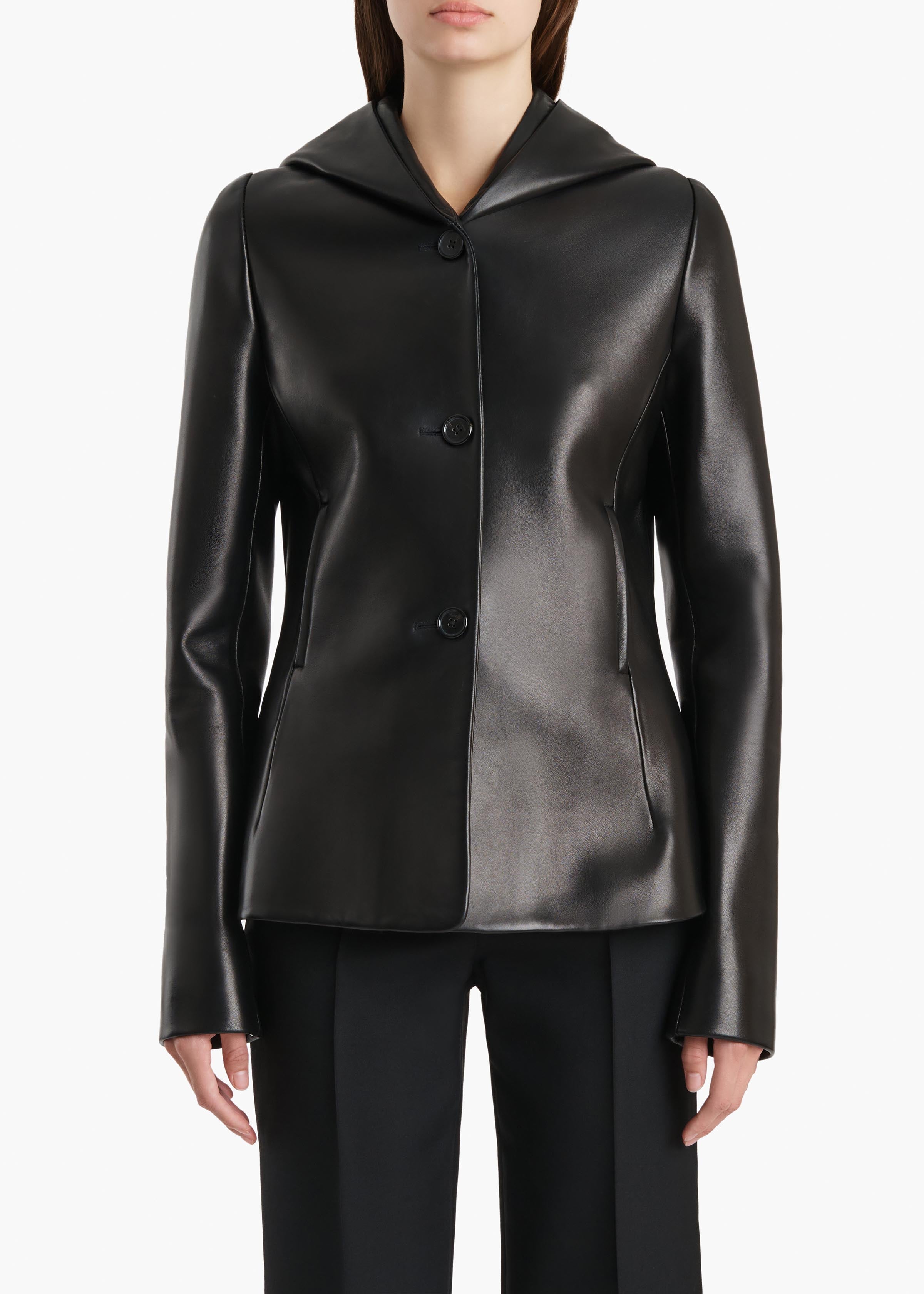 June Jacket in Black Leather