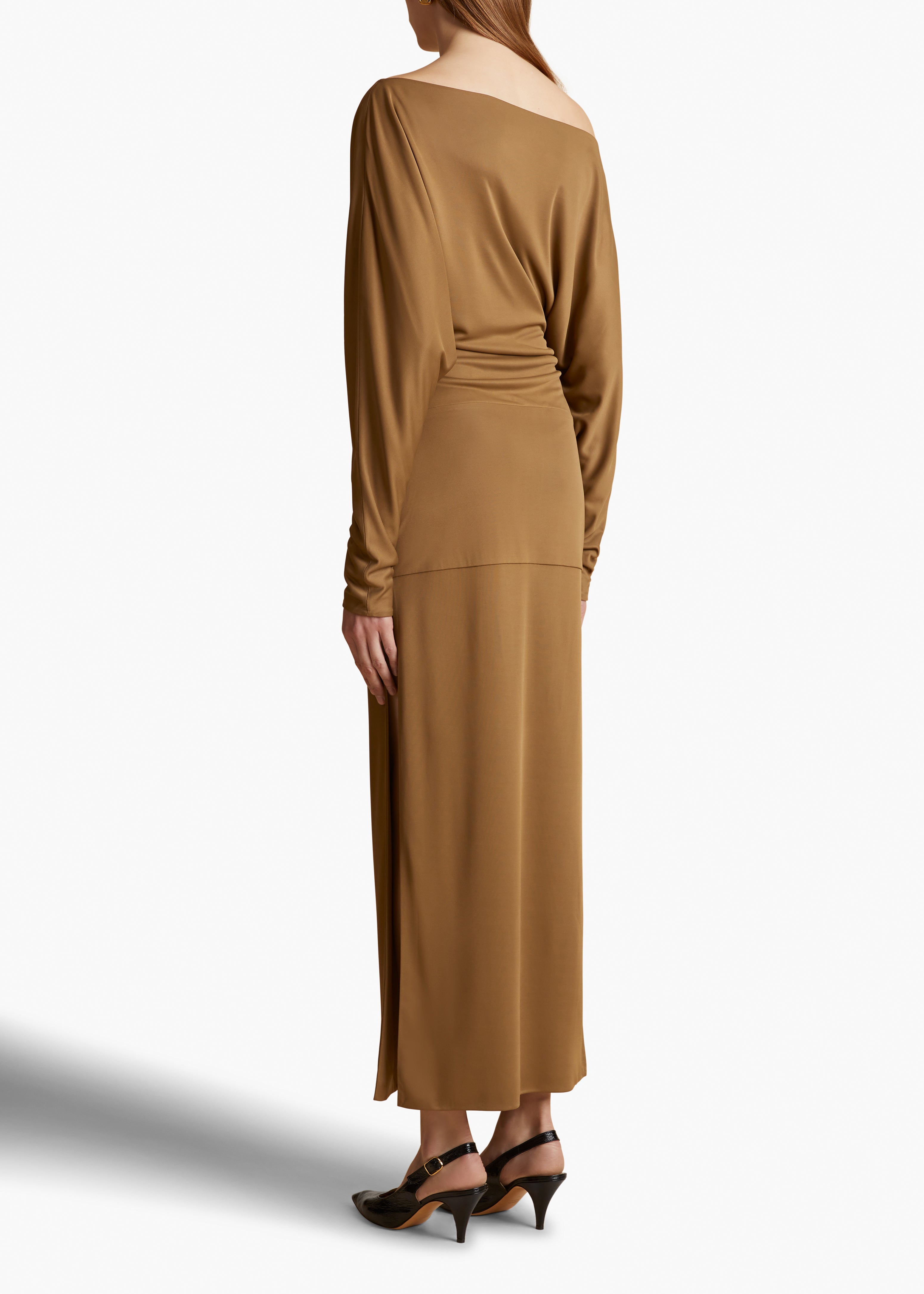 JUNET DRESS IN TOFFEE BACK VIEW