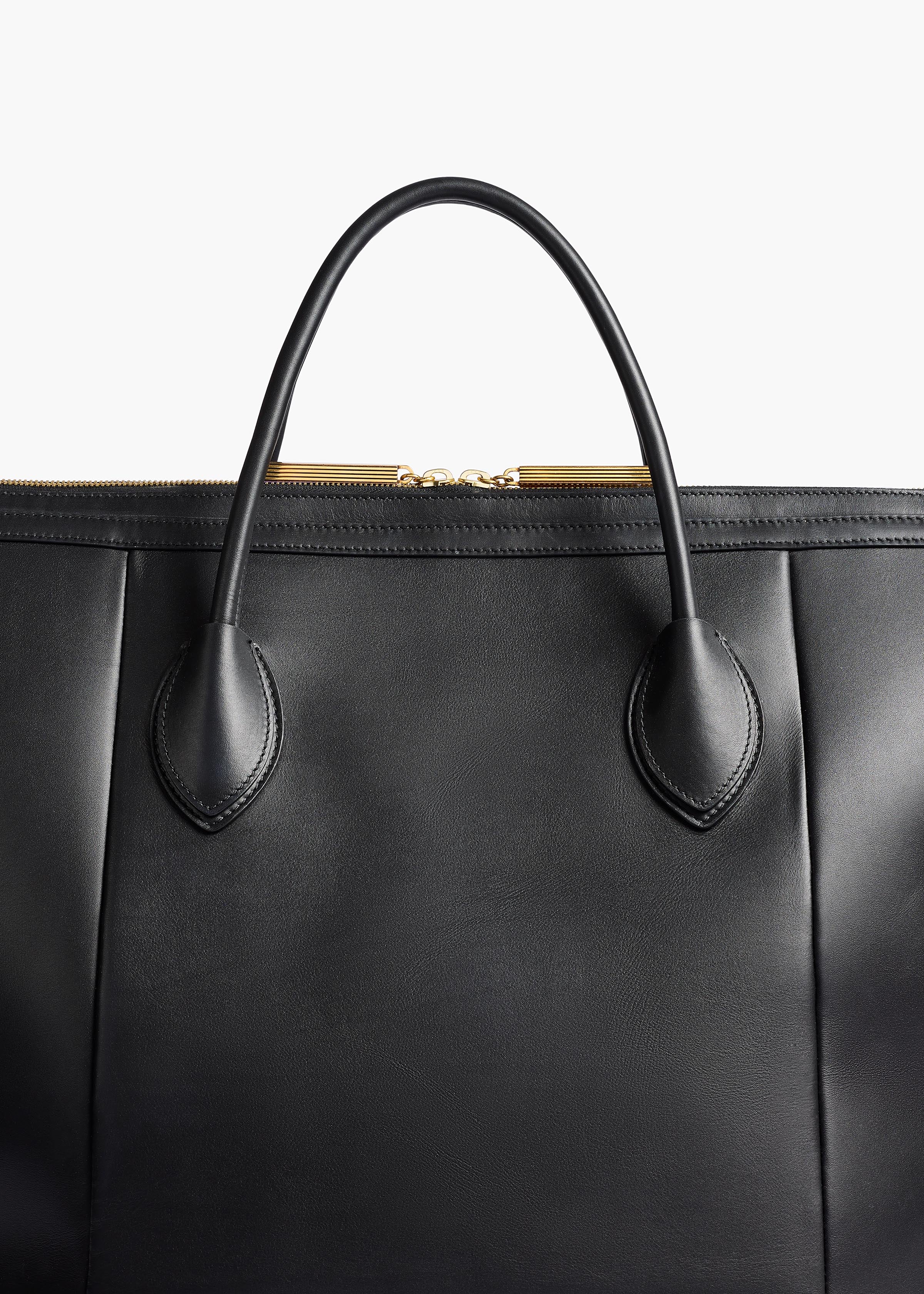 Kasia Tote in Black Leather with Zebra Print Haircalf – KHAITE