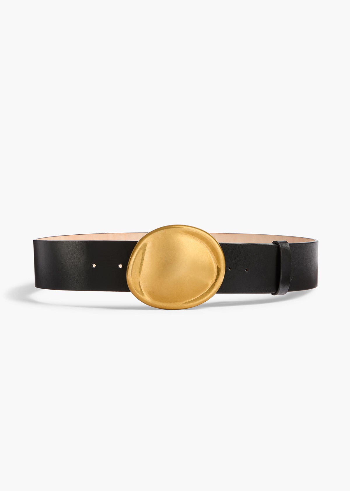 Keefe Belt in Black Leather with Gold – KHAITE