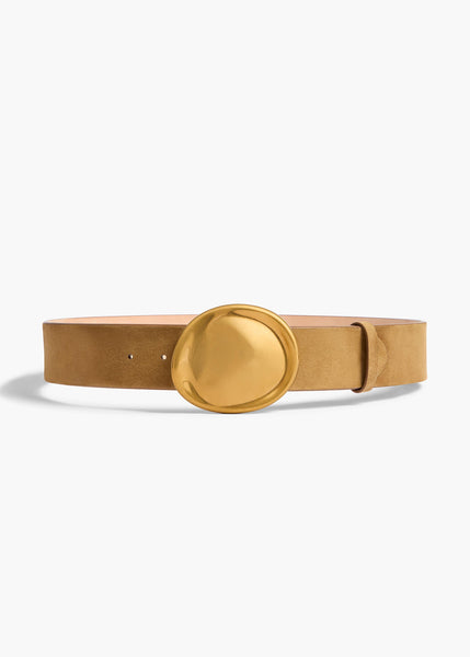 小物 COOTIE / LEATHER BUCKLEBELT GOLD Keefe Belt in Mud Suede with Gold – KHAITE