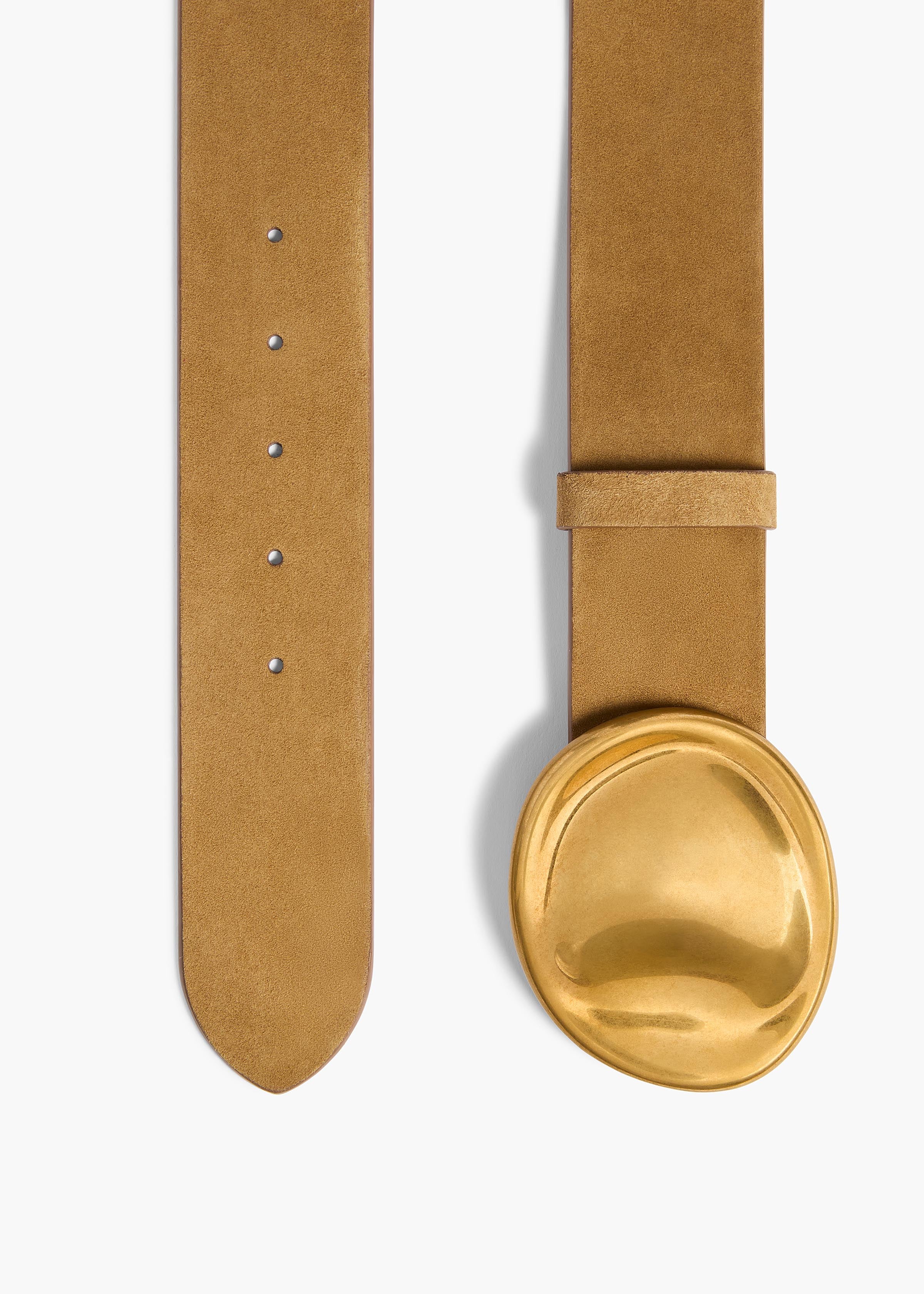 Keefe Belt in Mud Suede with Gold