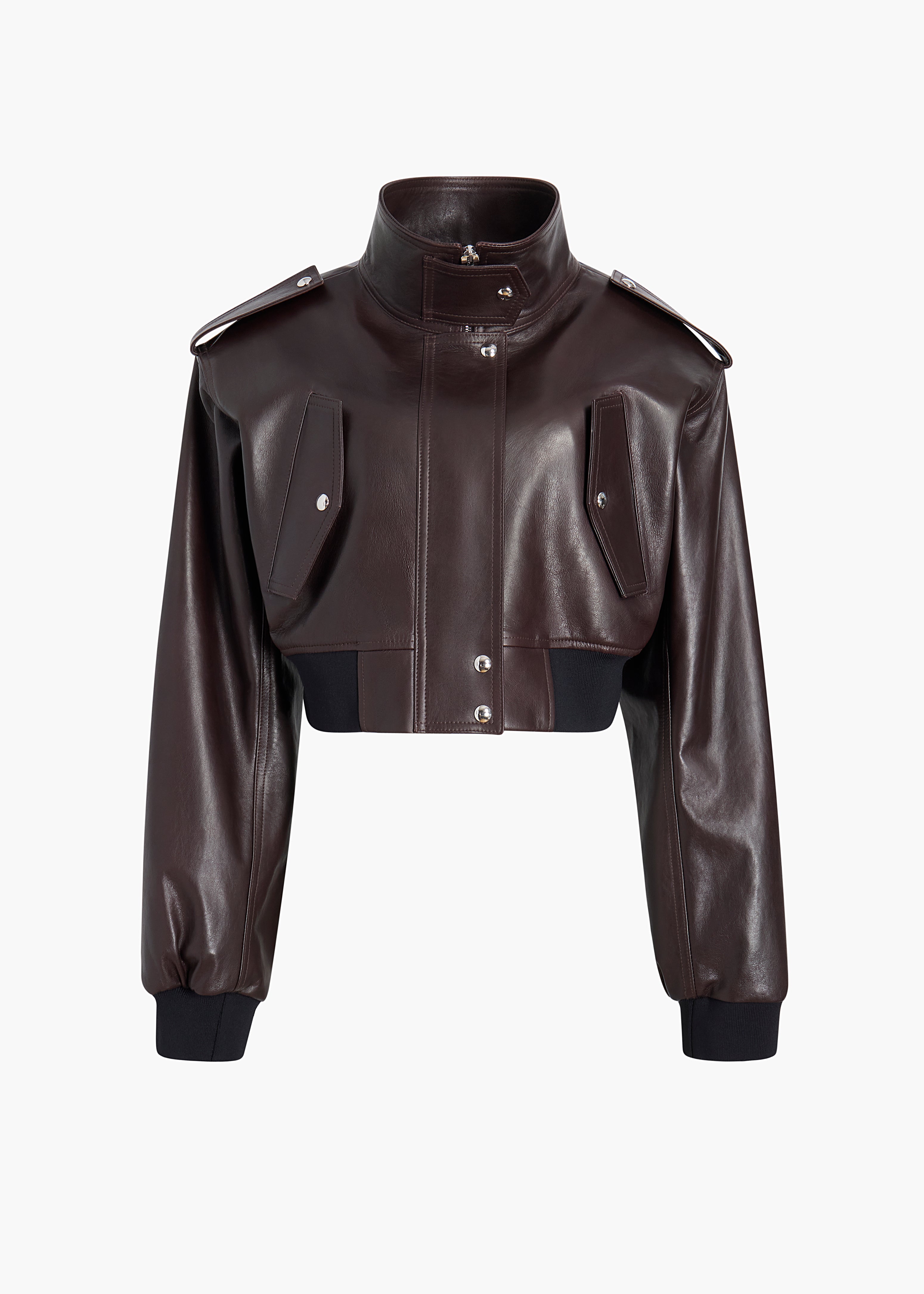 KHAITE - Kember Jacket in Dark Brown Leather