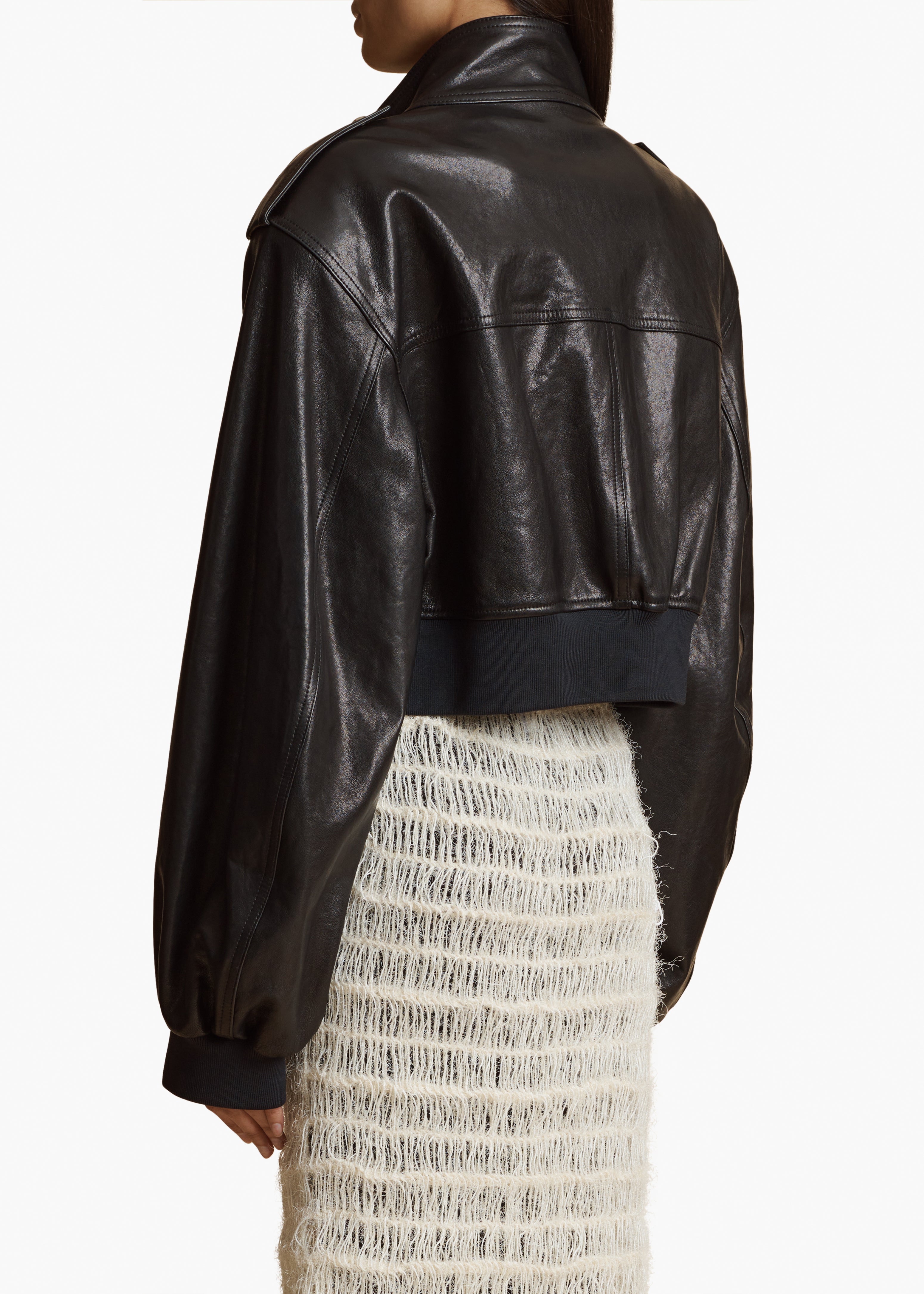 KEMBER JACKET IN BLACK LEATHER BACK VIEW