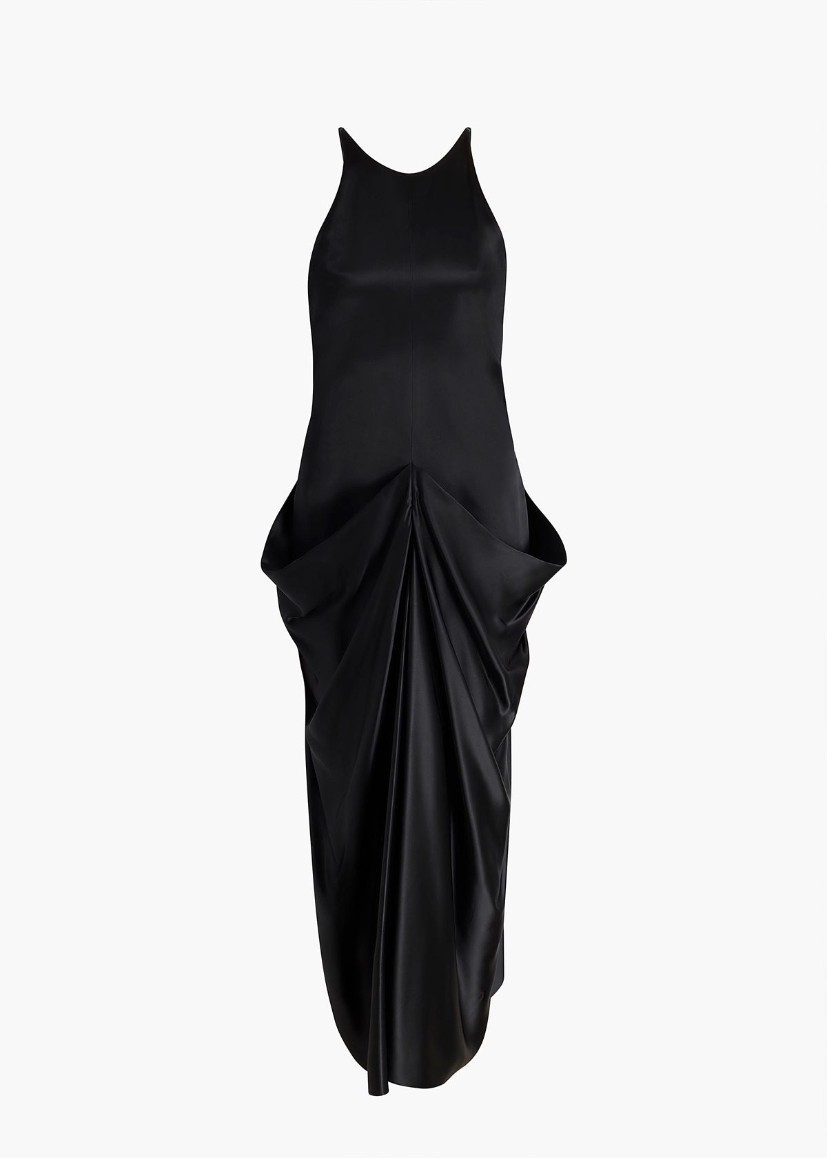 khaite dress Tatia Polka Dot Bias Cut Silk Gazar Minidress in Black smooth structure Candita Cornflower Blue Silk Maxi
