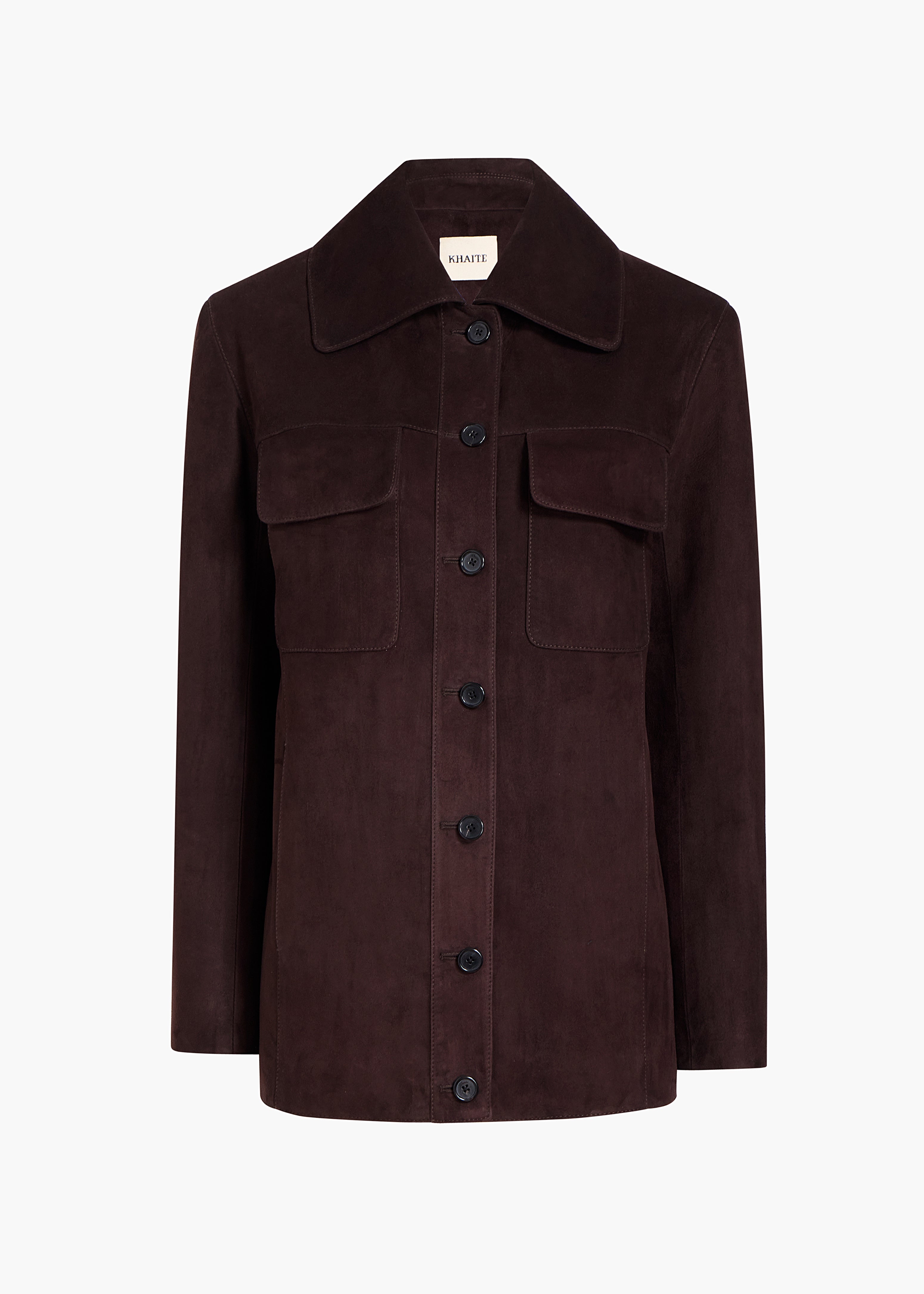 KHAITE LLC - Iana Jacket in Dark Brown Suede