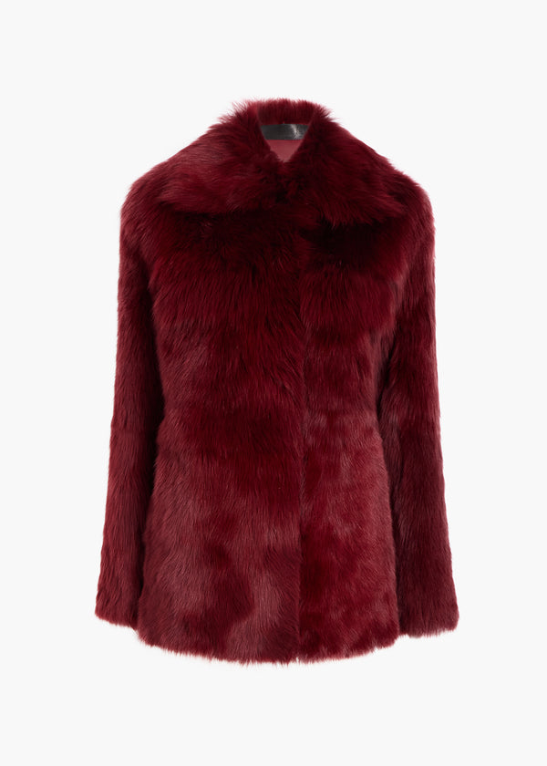 Iana Jacket in Oxblood Shearling