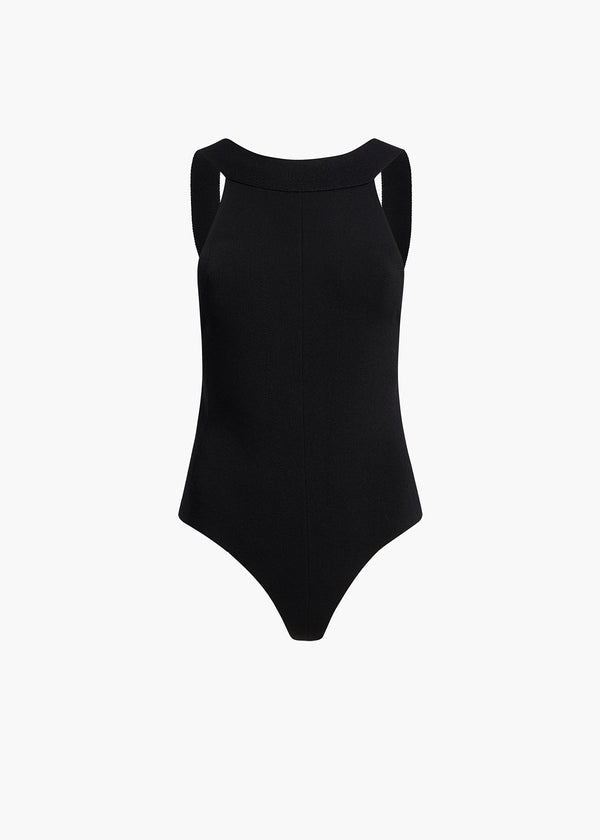 CAMPAGNA BODYSUIT IN BLACK FLAT VIEW